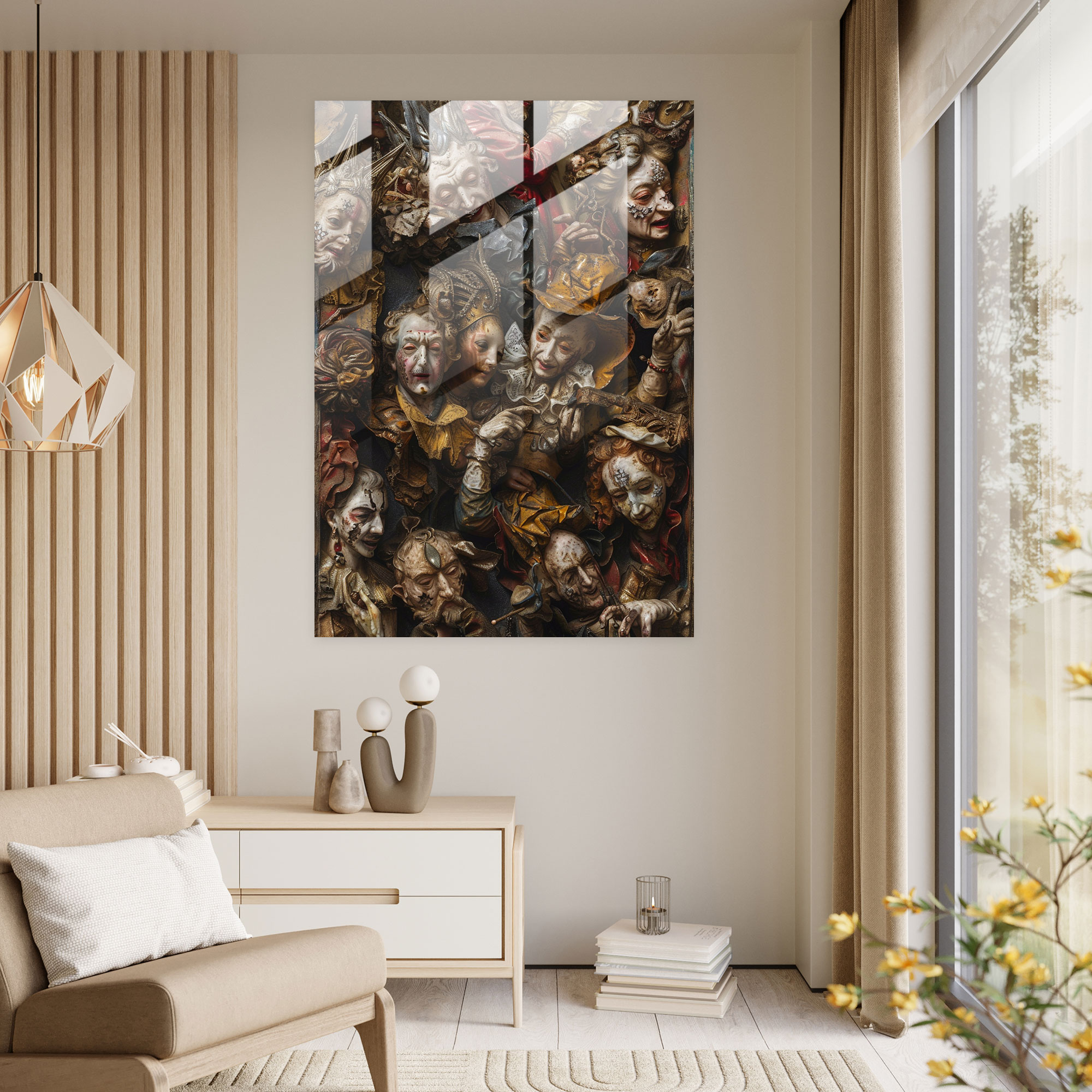 Abartılı Jestler Tarzı Ev Dekorasyonu - Cam Sanat Duvar Dekorasyonu Ev Dekorasyonu