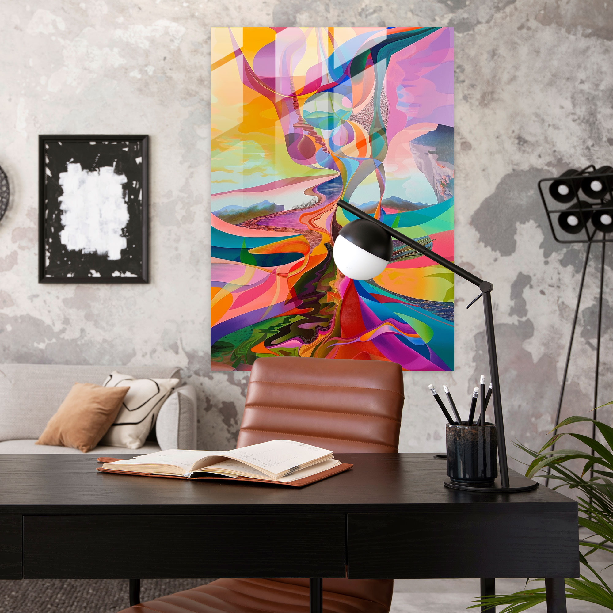 Uzun Formlar Maniyerizm Modern Sanat - Cam Tablo Ev Dekorasyon Duvar Dekorasyonu