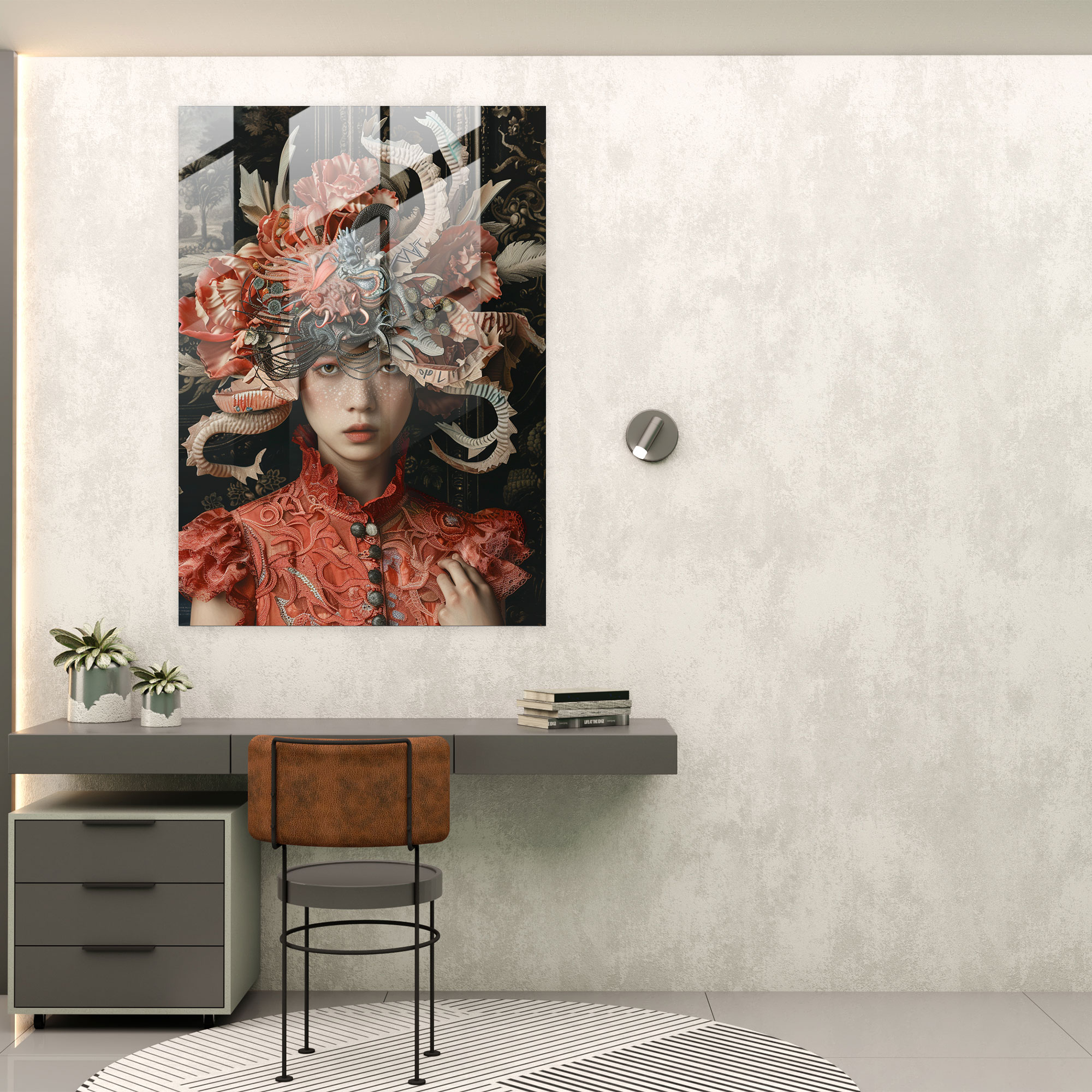 Mannerizm Cam Tablo Duvar Dekorasyonu - Modern Sanat Ev Dekorasyonu