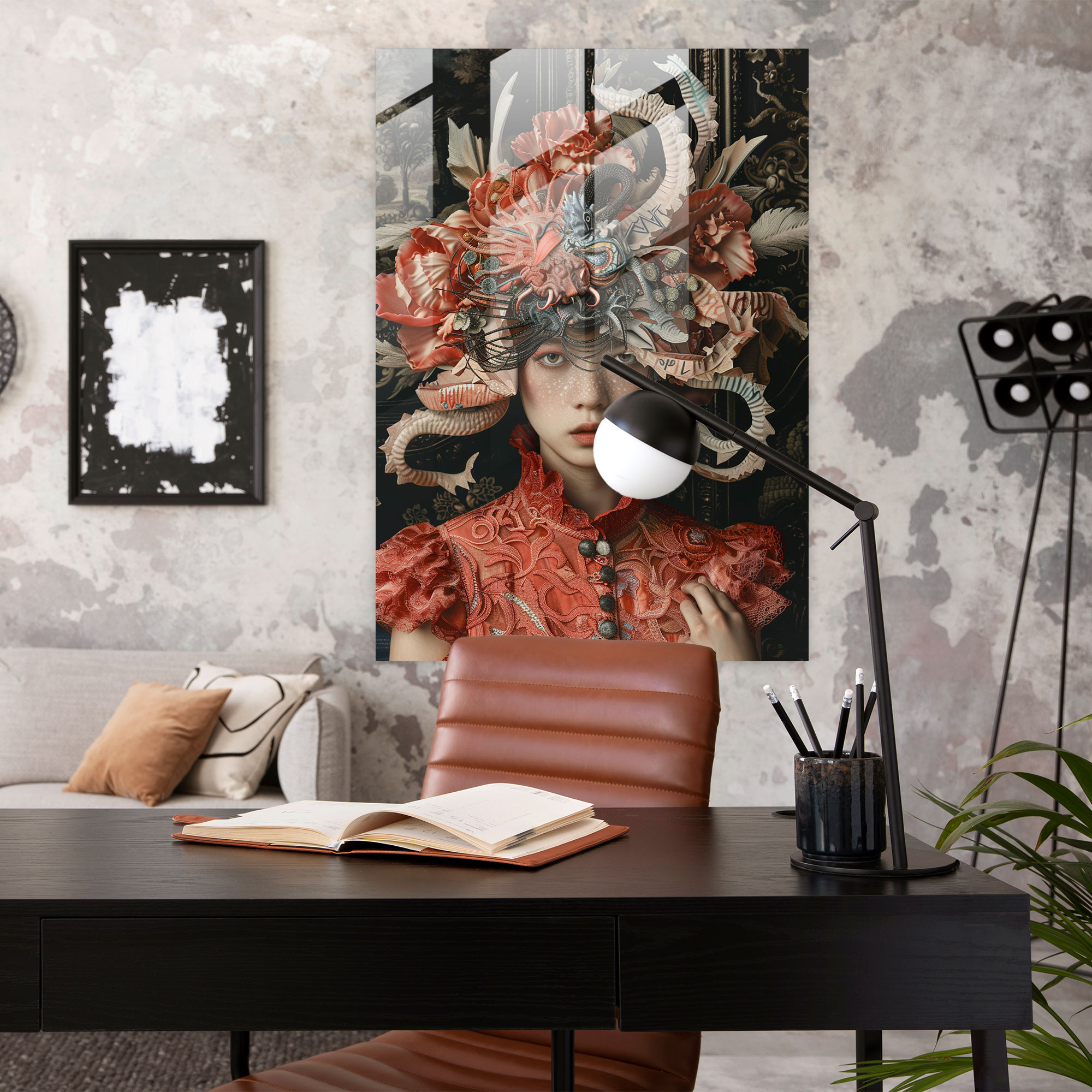 Mannerizm Cam Tablo Duvar Dekorasyonu - Modern Sanat Ev Dekorasyonu