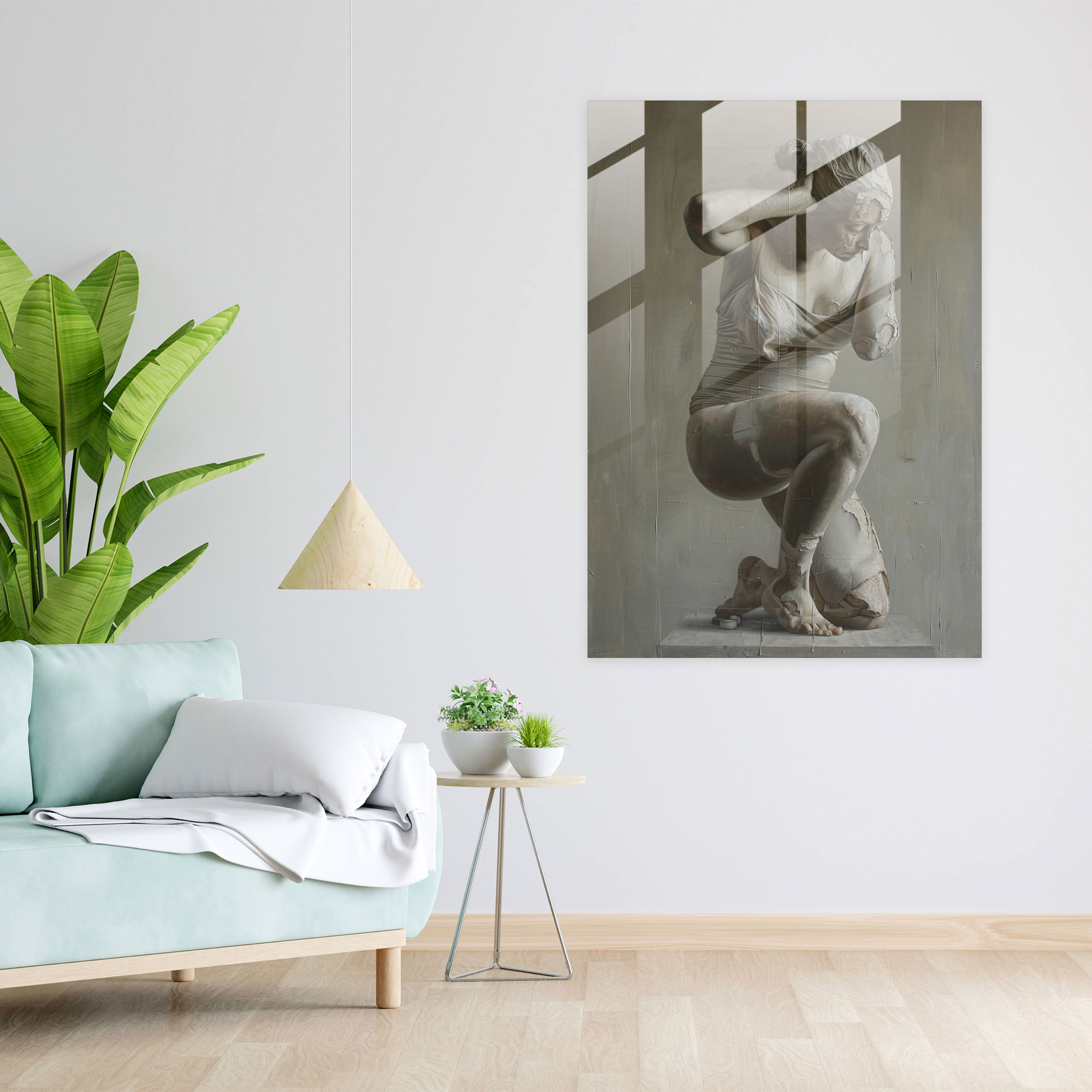 Mannerist Cam Duvar Sanatı - Abartılı Pozlar - Modern Sanat Duvar Dekorasyonu