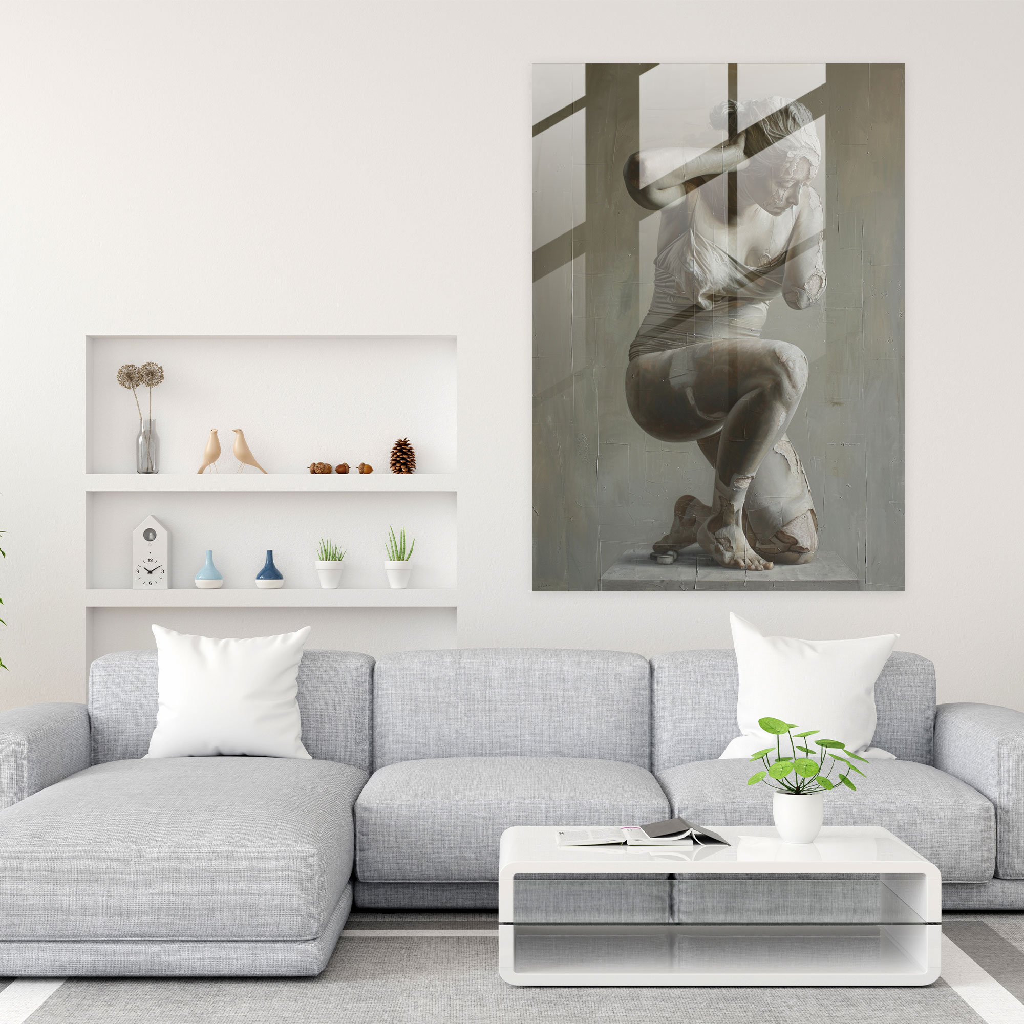 Mannerist Cam Duvar Sanatı - Abartılı Pozlar - Modern Sanat Duvar Dekorasyonu