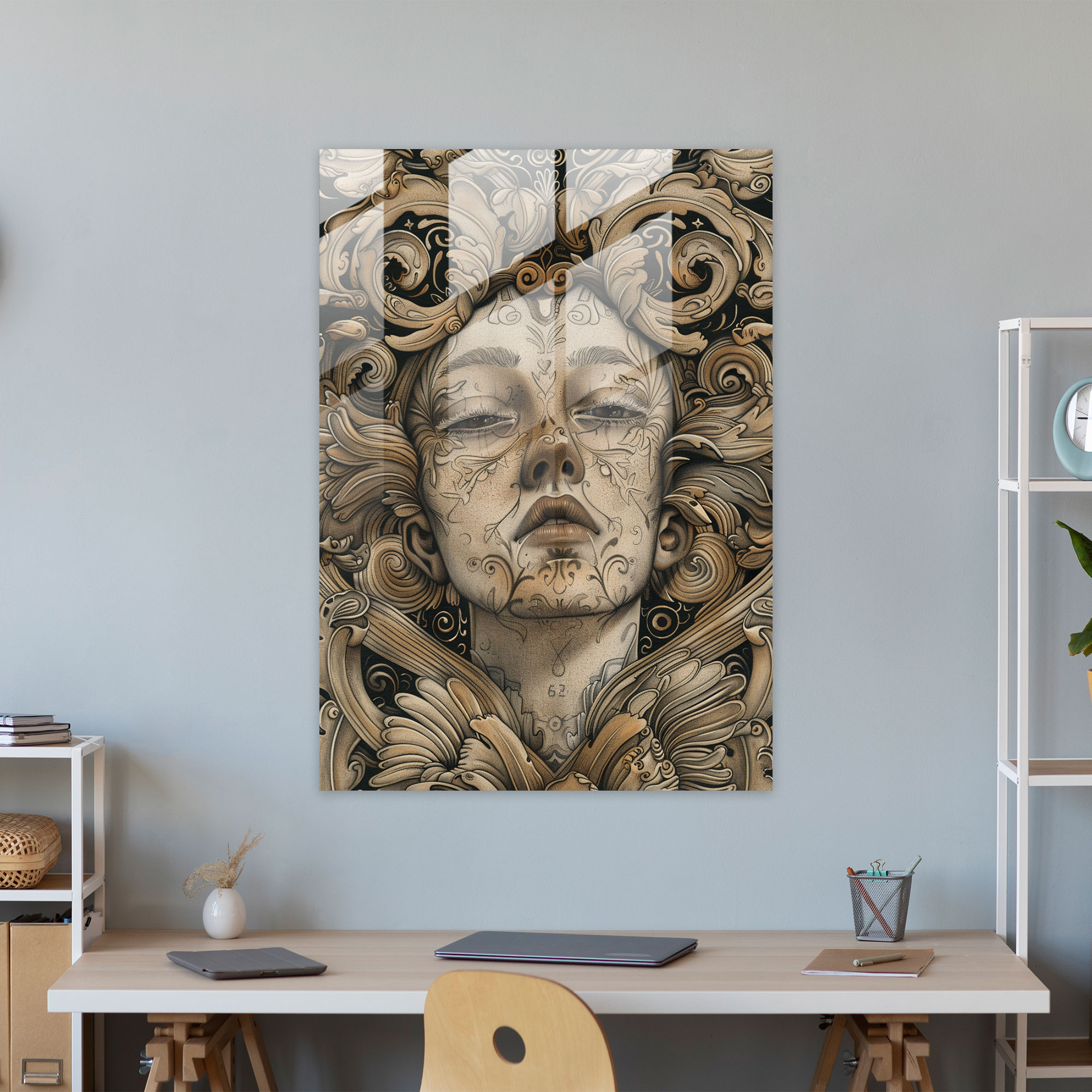 Karmaşık Yöntem Sanat Cam Tablo - Yöntem Sanatı Duvar Dekorasyonu Cam Sanatı Modern Sanat