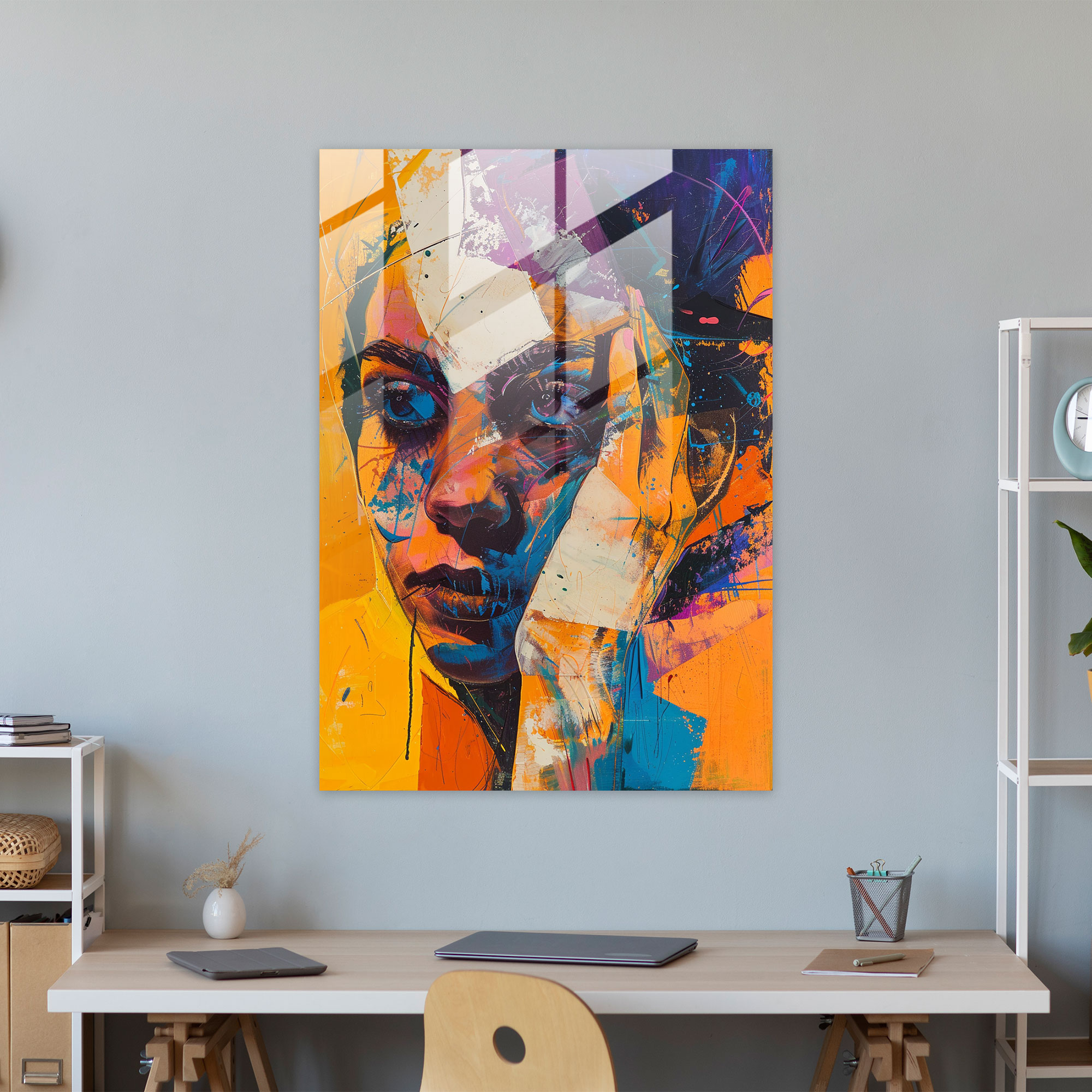 Canlı Mannerizm Cam Tablo - Mannerizm Modern Sanat Cam Duvar Sanatı