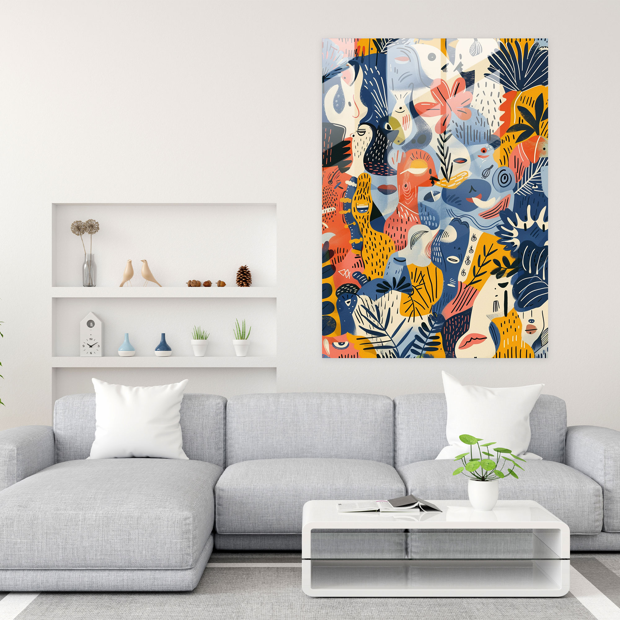 Verspielte Manierismen Glasbild - Manierismen Glasbild Wohn-Dekoration