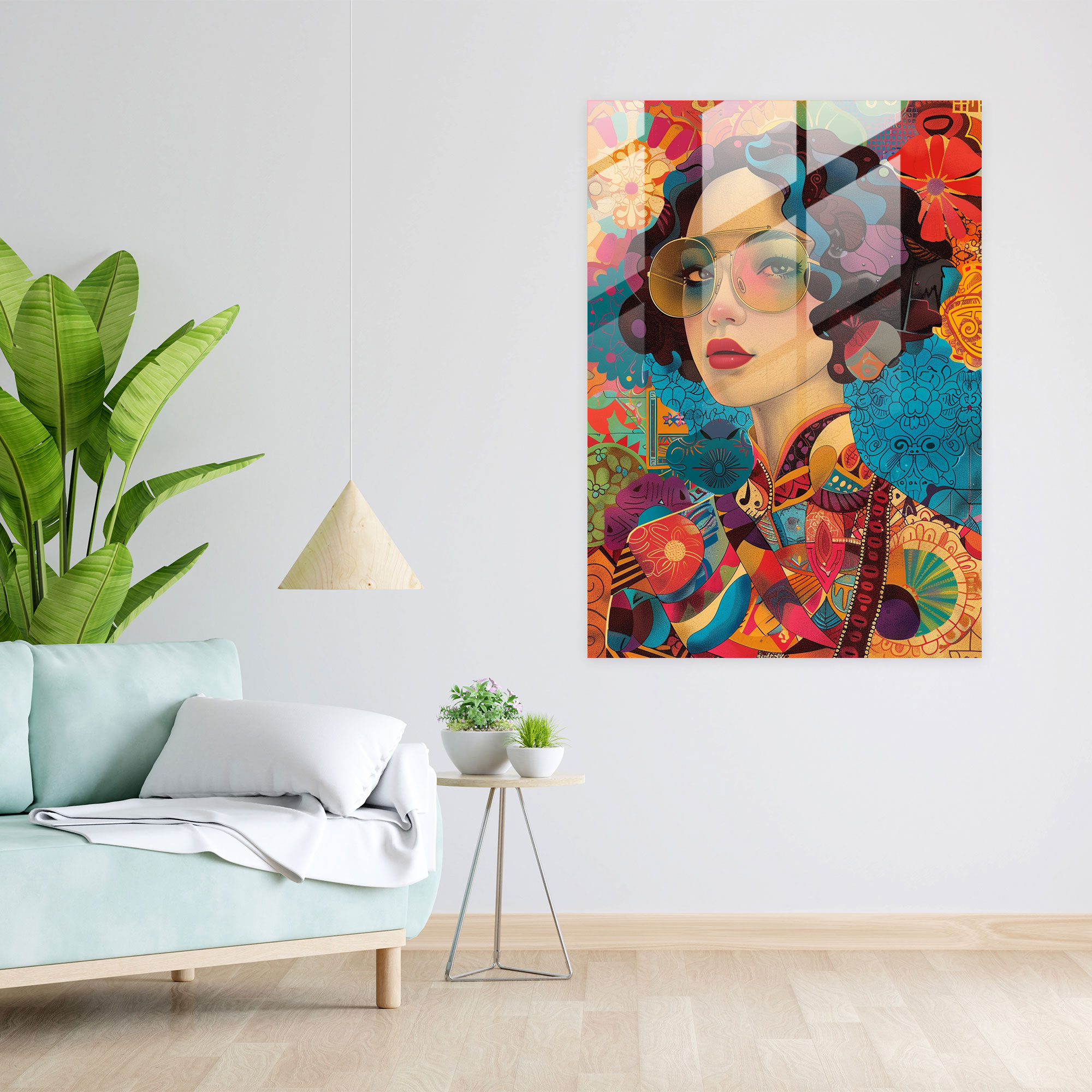 Mannerizm Cam Tablosu - Modern Sanat Cam Tablo Cam Duvar Sanatı