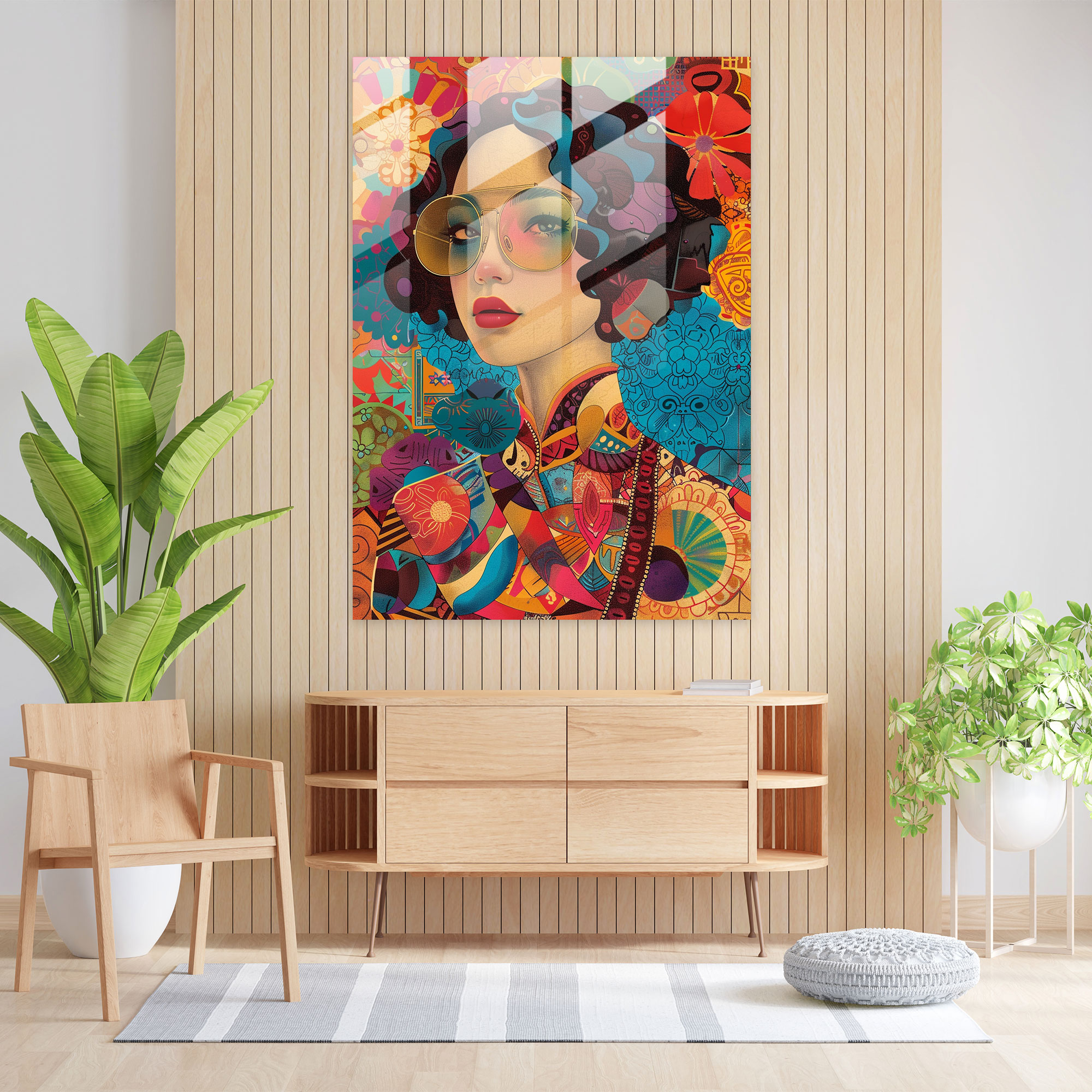 Mannerizm Cam Tablosu - Modern Sanat Cam Tablo Cam Duvar Sanatı