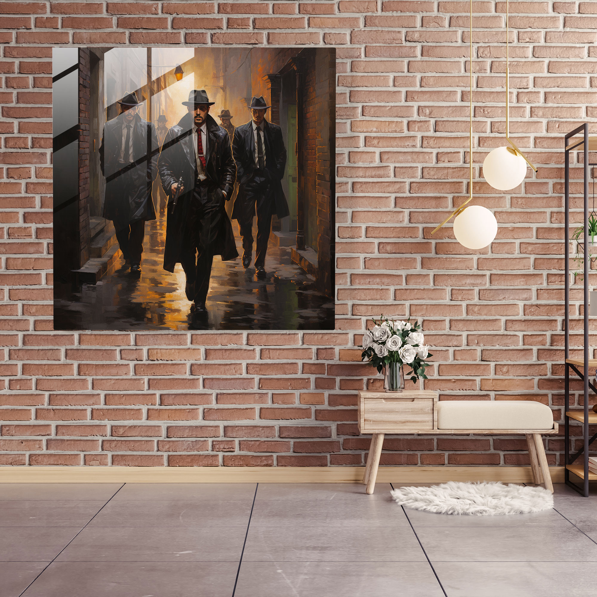 Ethereal Impressions - Gangsters in the Shadows Glass Print