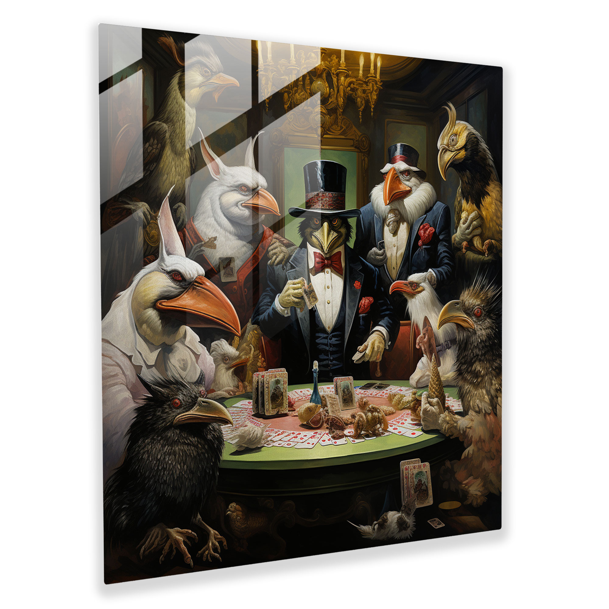 Beyond Reality - Surreal Mafia Casino Glass Print