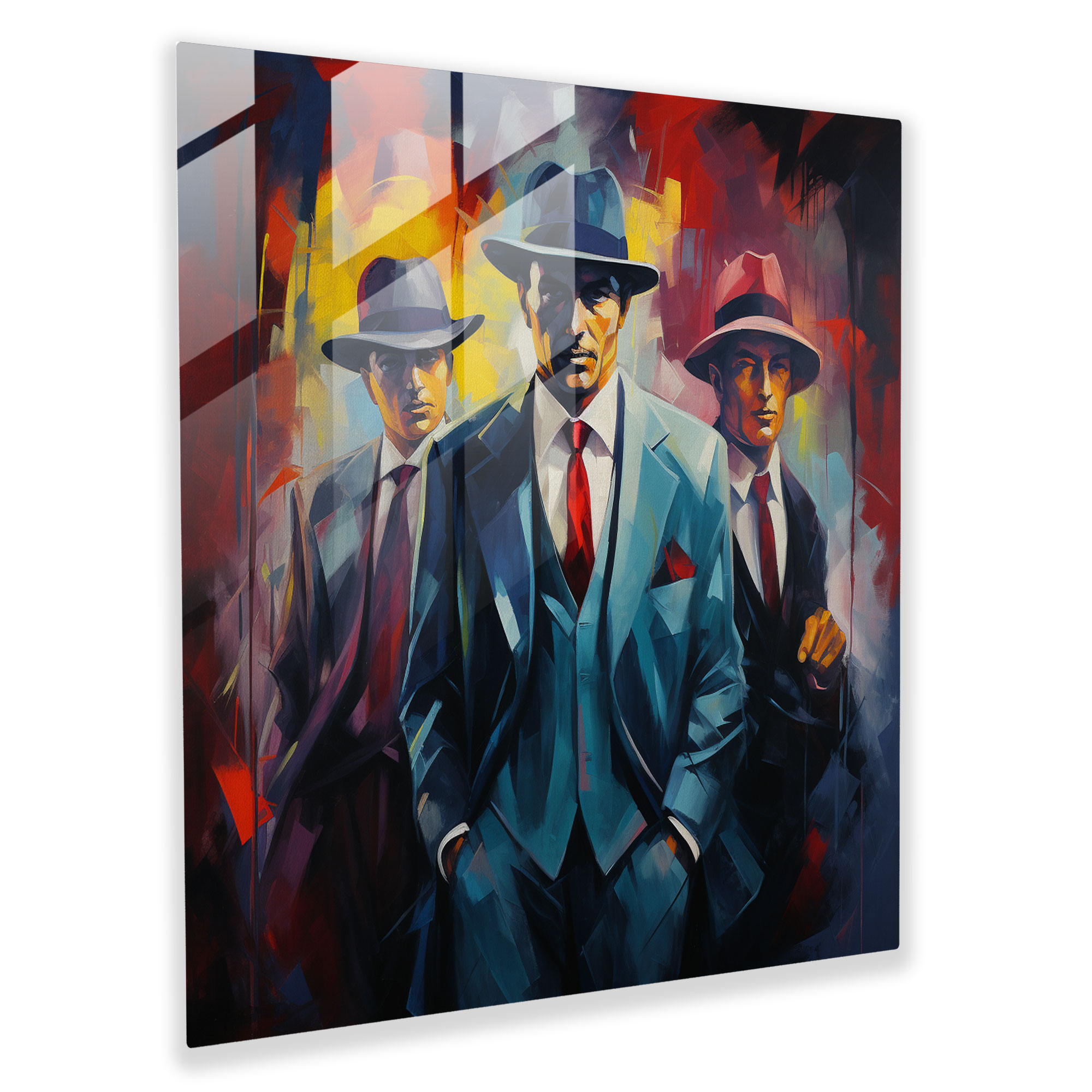 Intricate Glass Print of Abstract Mafia Artwork