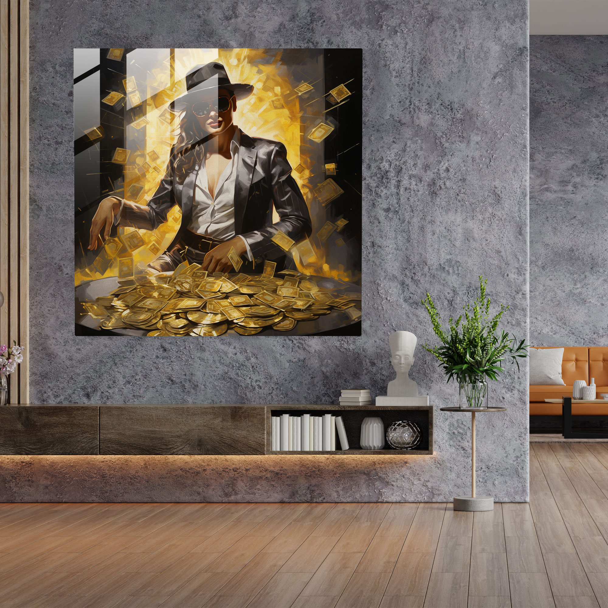 Exquisite Glass Print of Mafia's Hidden Treasures
