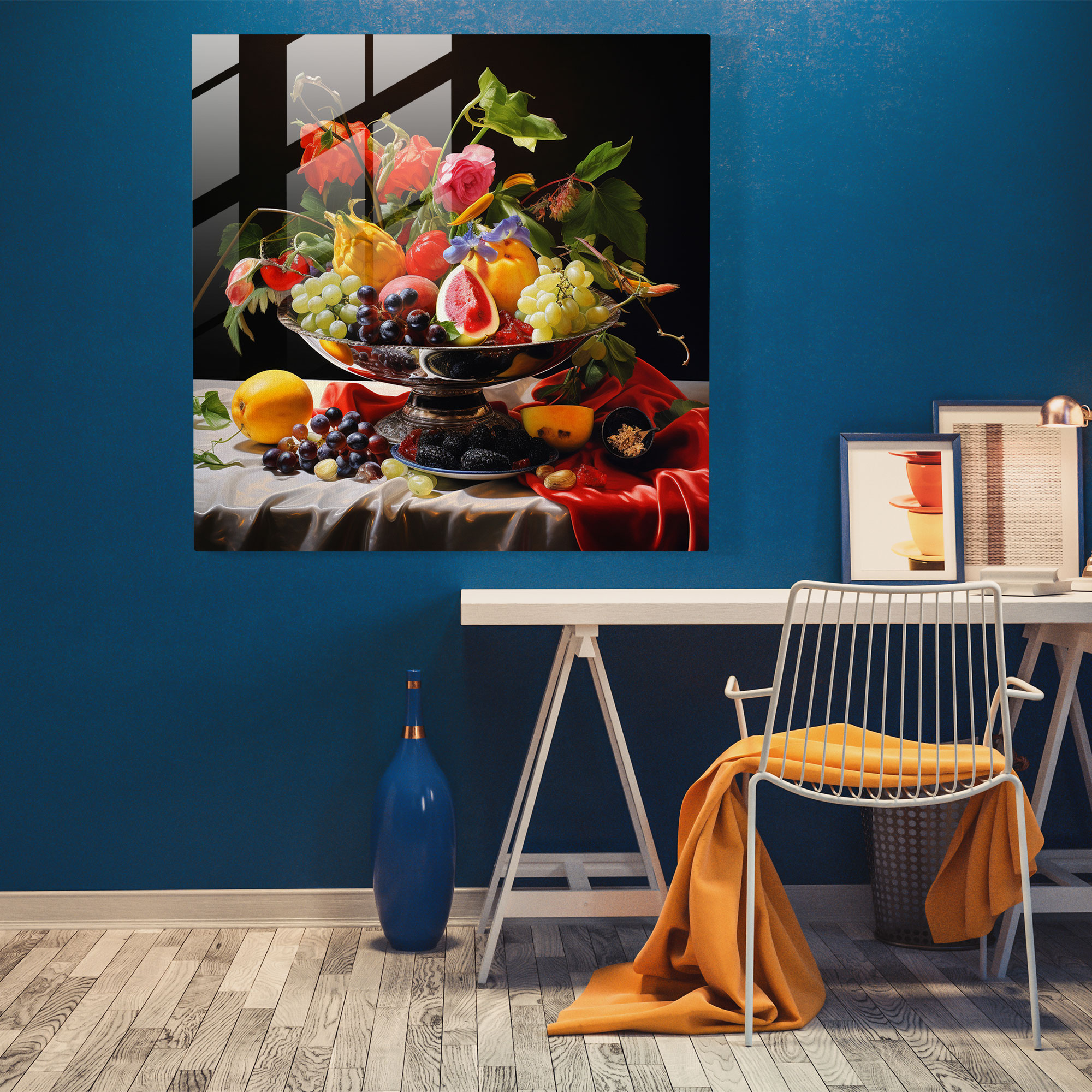 Exquisite Glass Print of Still Life: Fruits