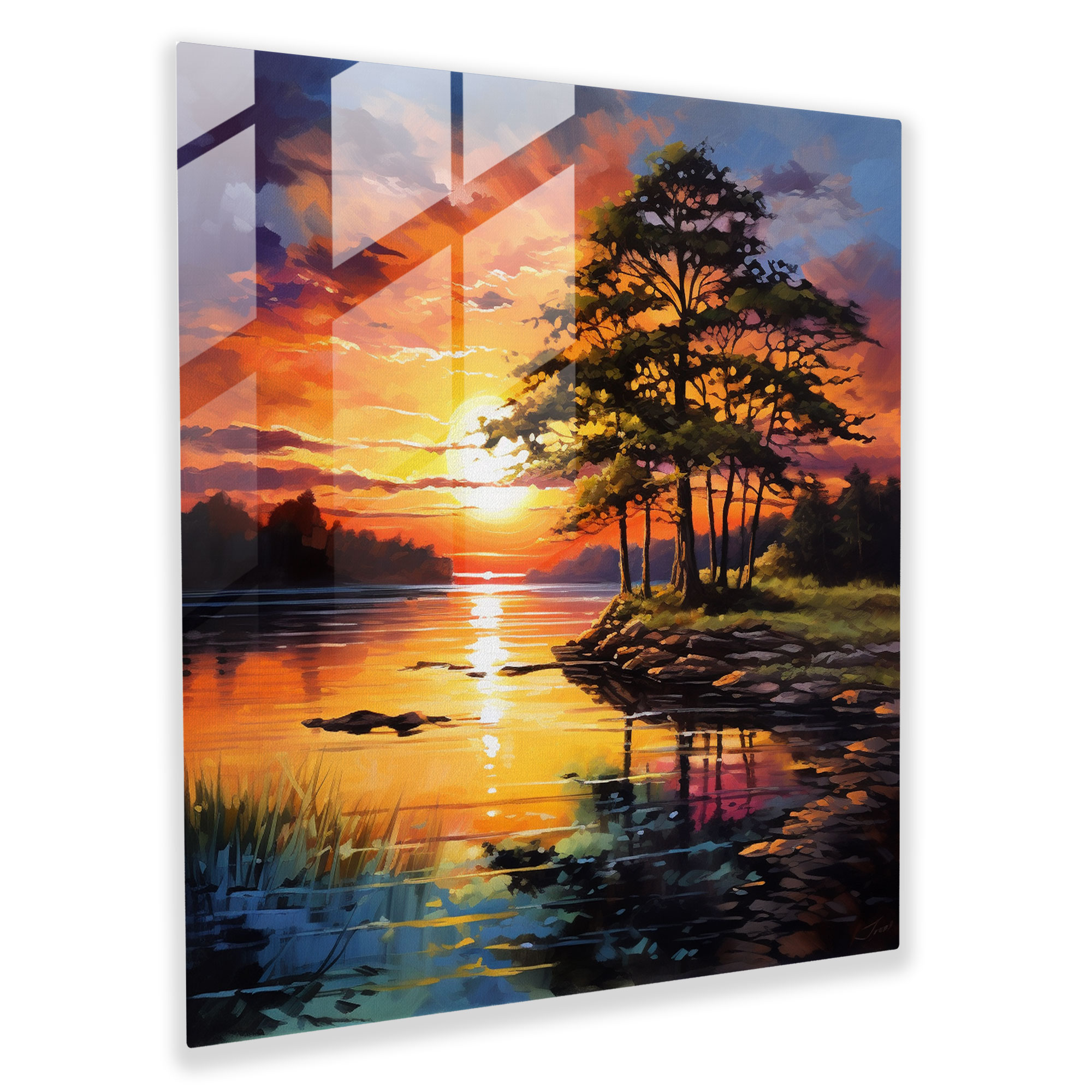 Radiant Glass Wall Art: Sunset Serenade