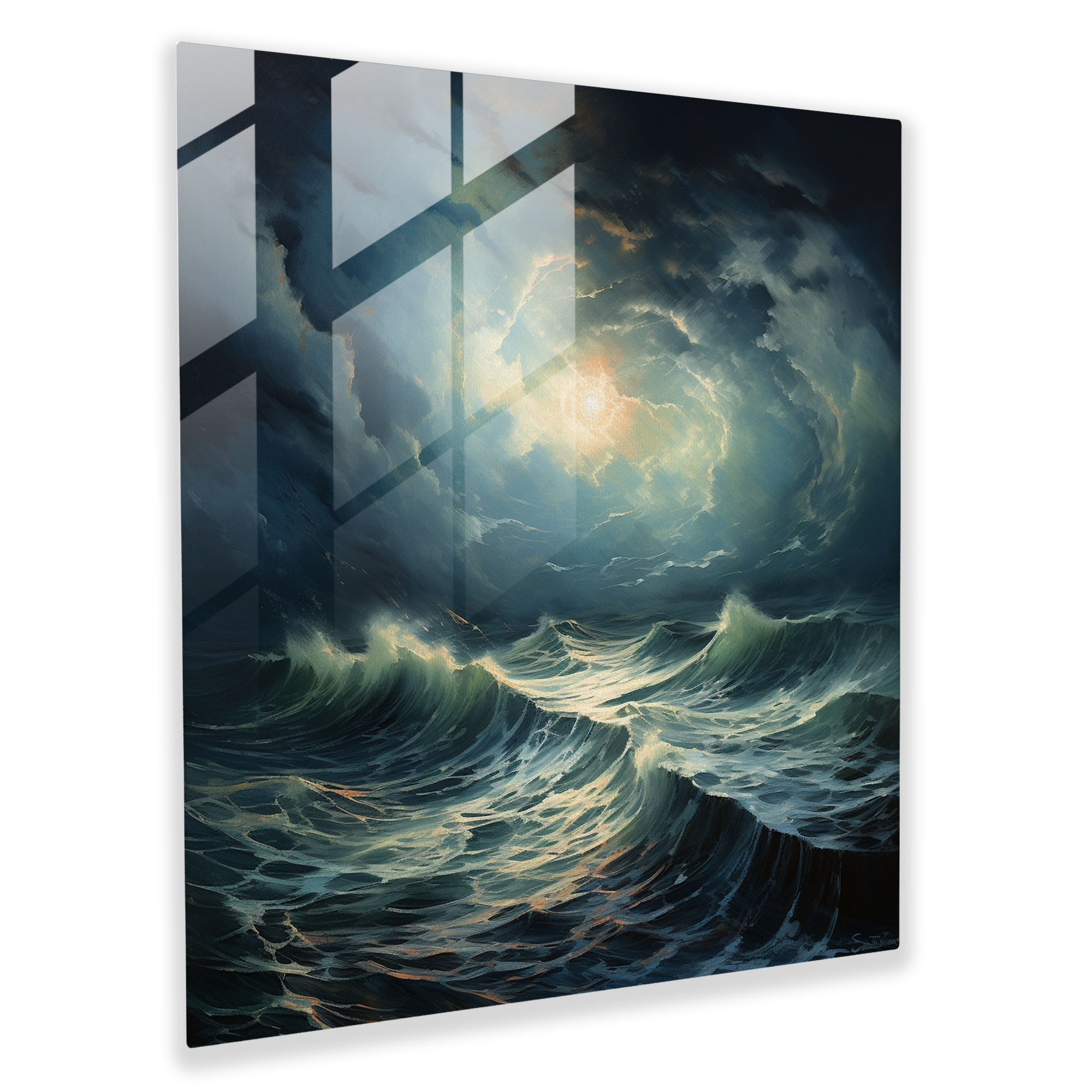 Tempestuous Waters Glass Print