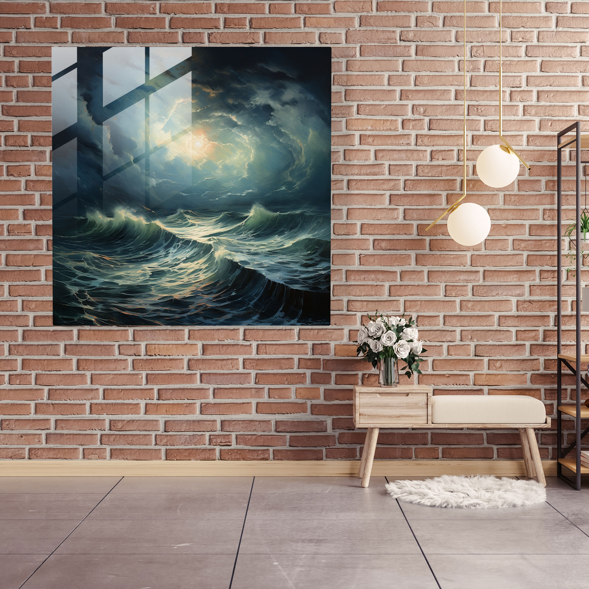 Tempestuous Waters Glass Print