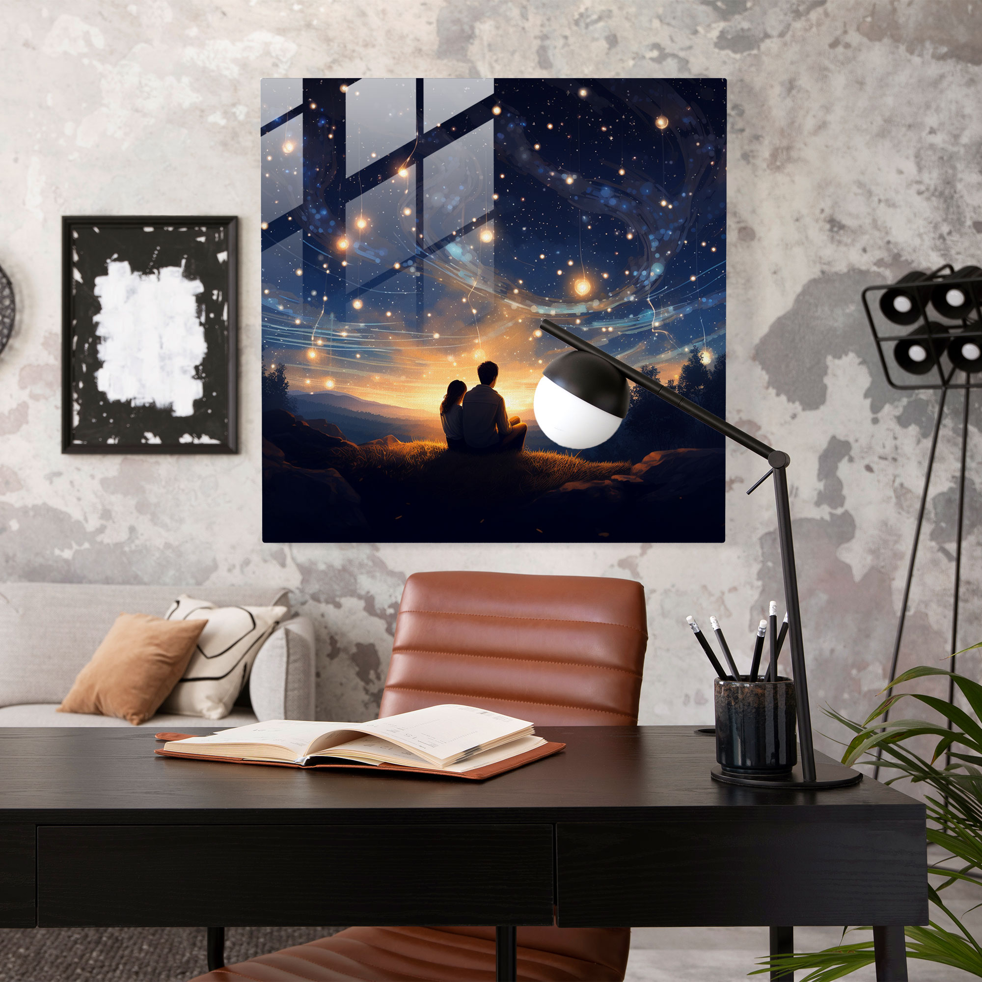 Starry Serenade Glass Print