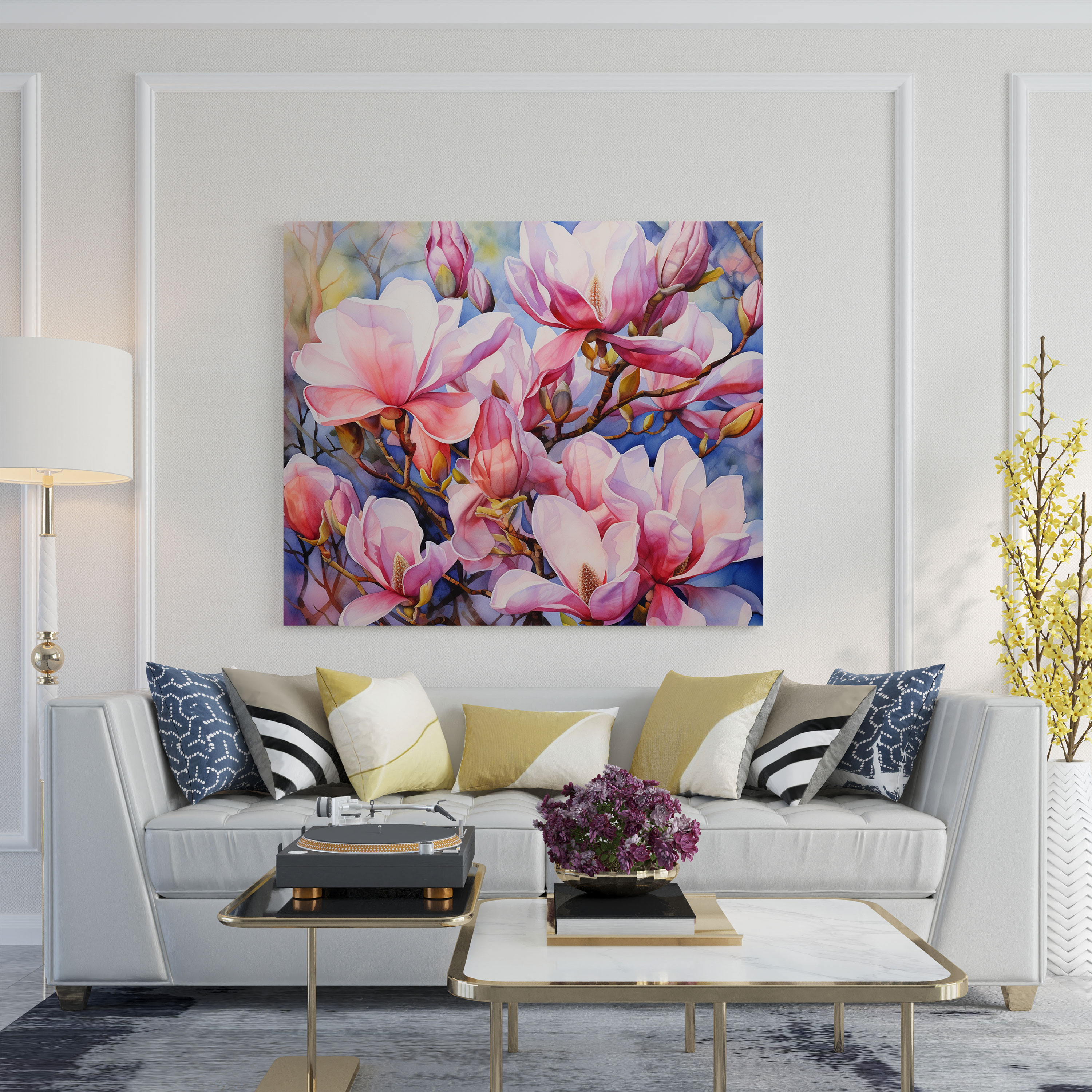 Magnolia Watercolor Canvas Print - Magnolia, Canvas Print, Wall Art, Canvas
