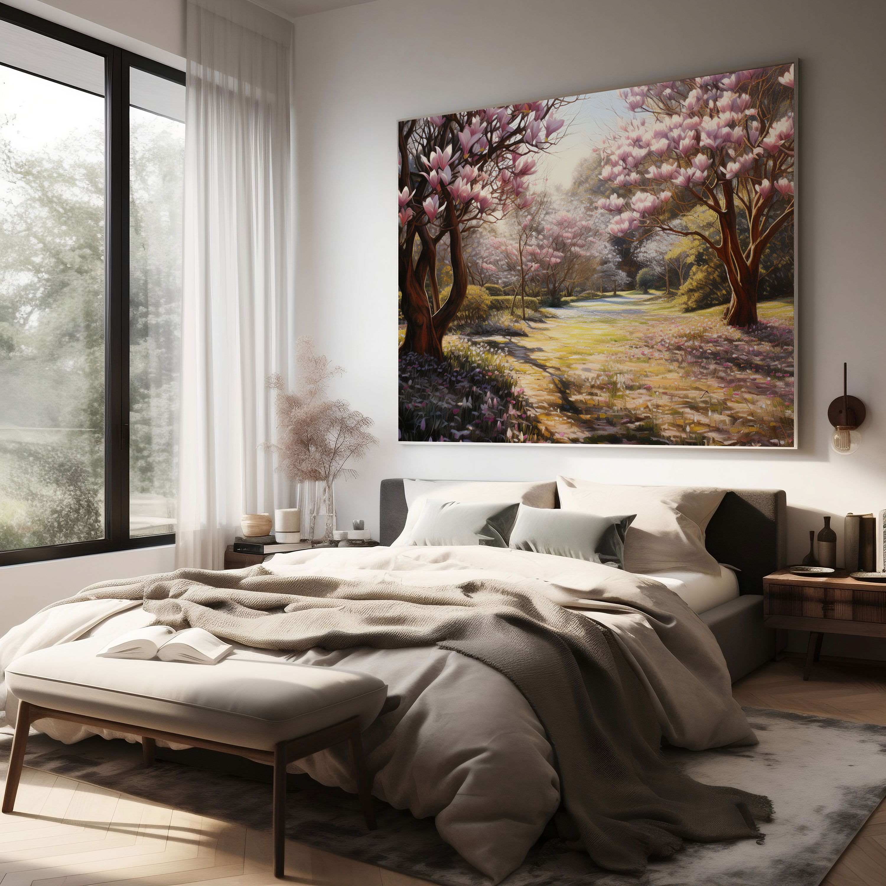 Magnolia Landscape Canvas Print - Magnolia, Magnolia Landscape, Wall Decoration, Magnolia