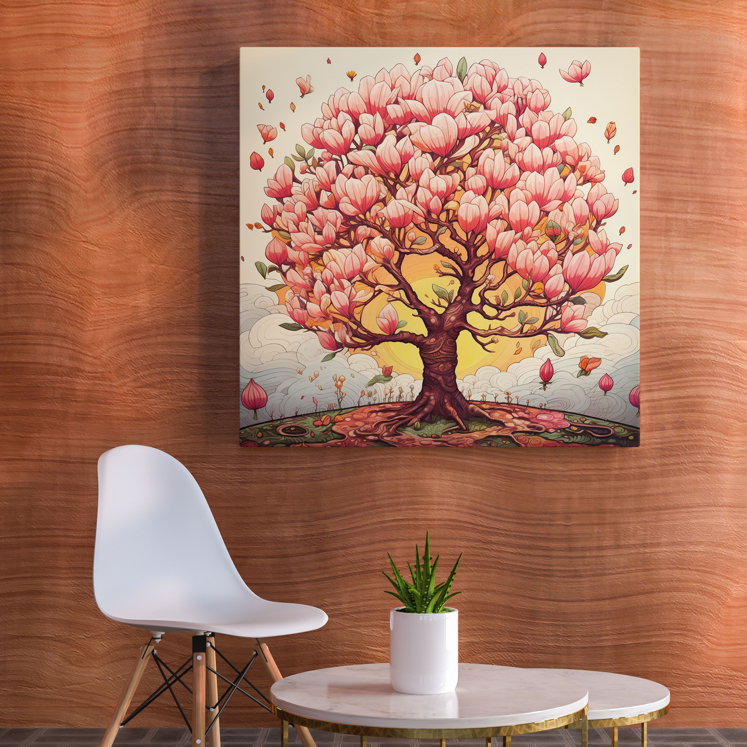 Whimsical Magnolia Canvas Print - Magnolia, Home Decoration, Playful Details, Vibrant Colors