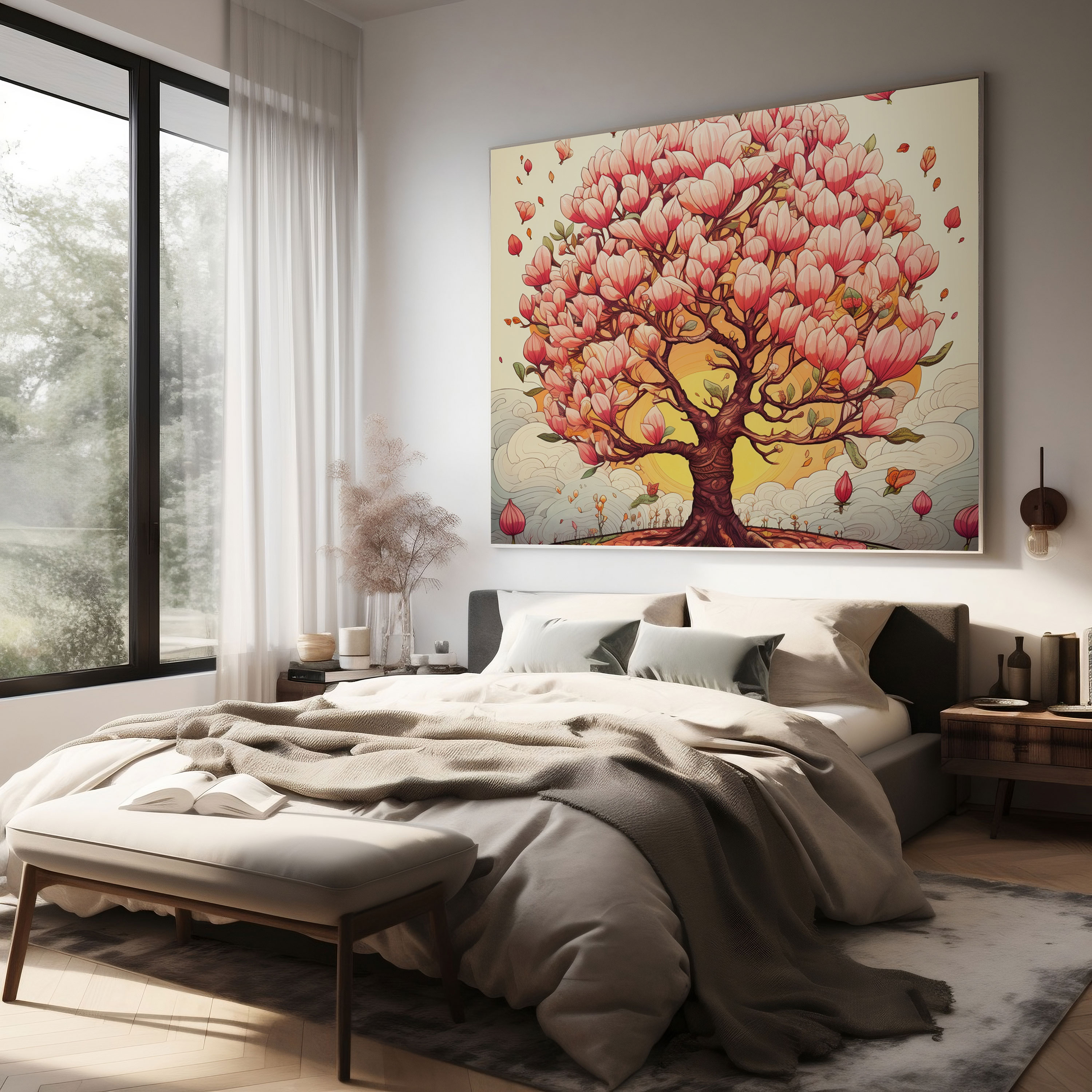 Whimsical Magnolia Canvas Print - Magnolia, Home Decoration, Playful Details, Vibrant Colors