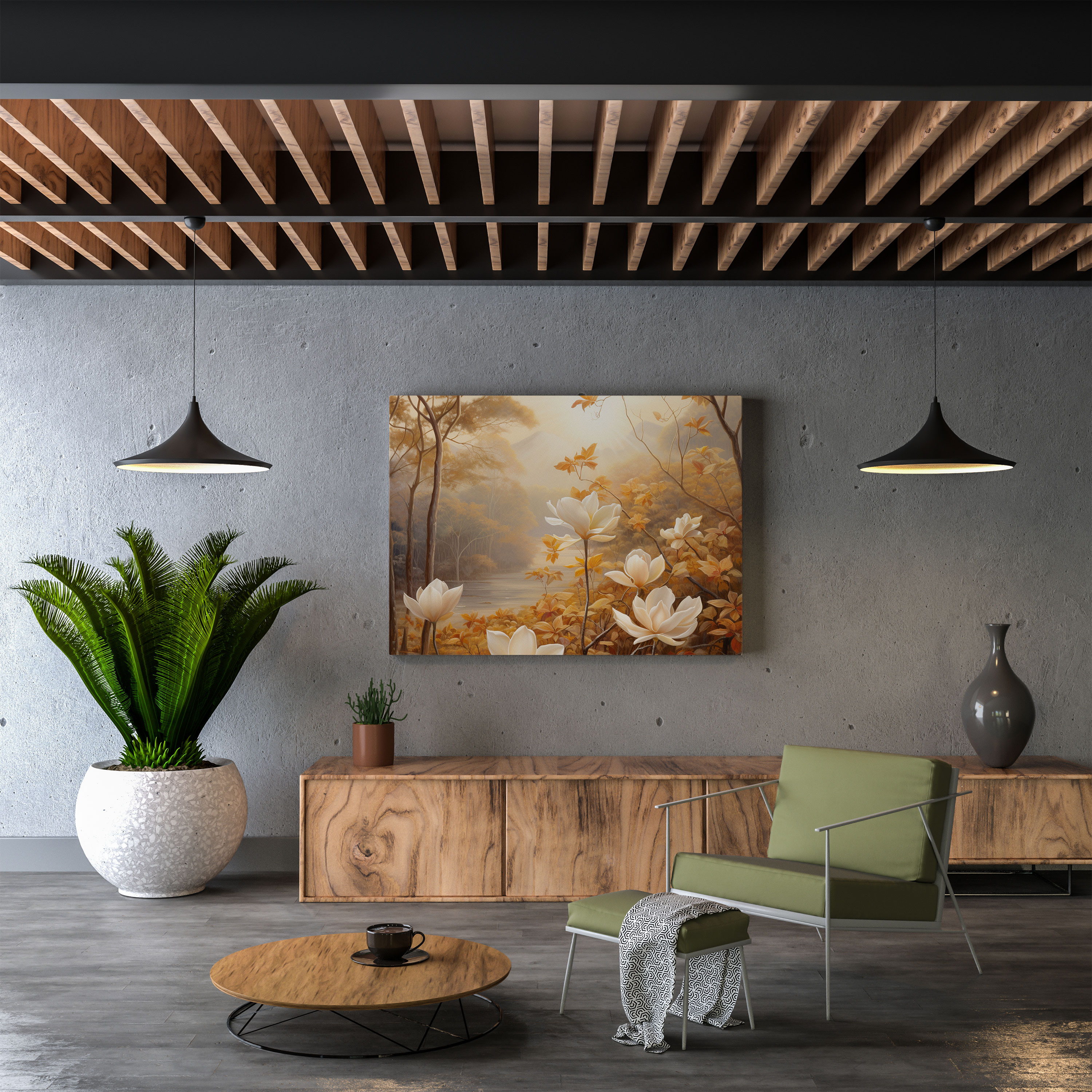 Autumn Magnolia Canvas Print - Magnolia, Canvas Wall Art, Canvas, Serene Scene