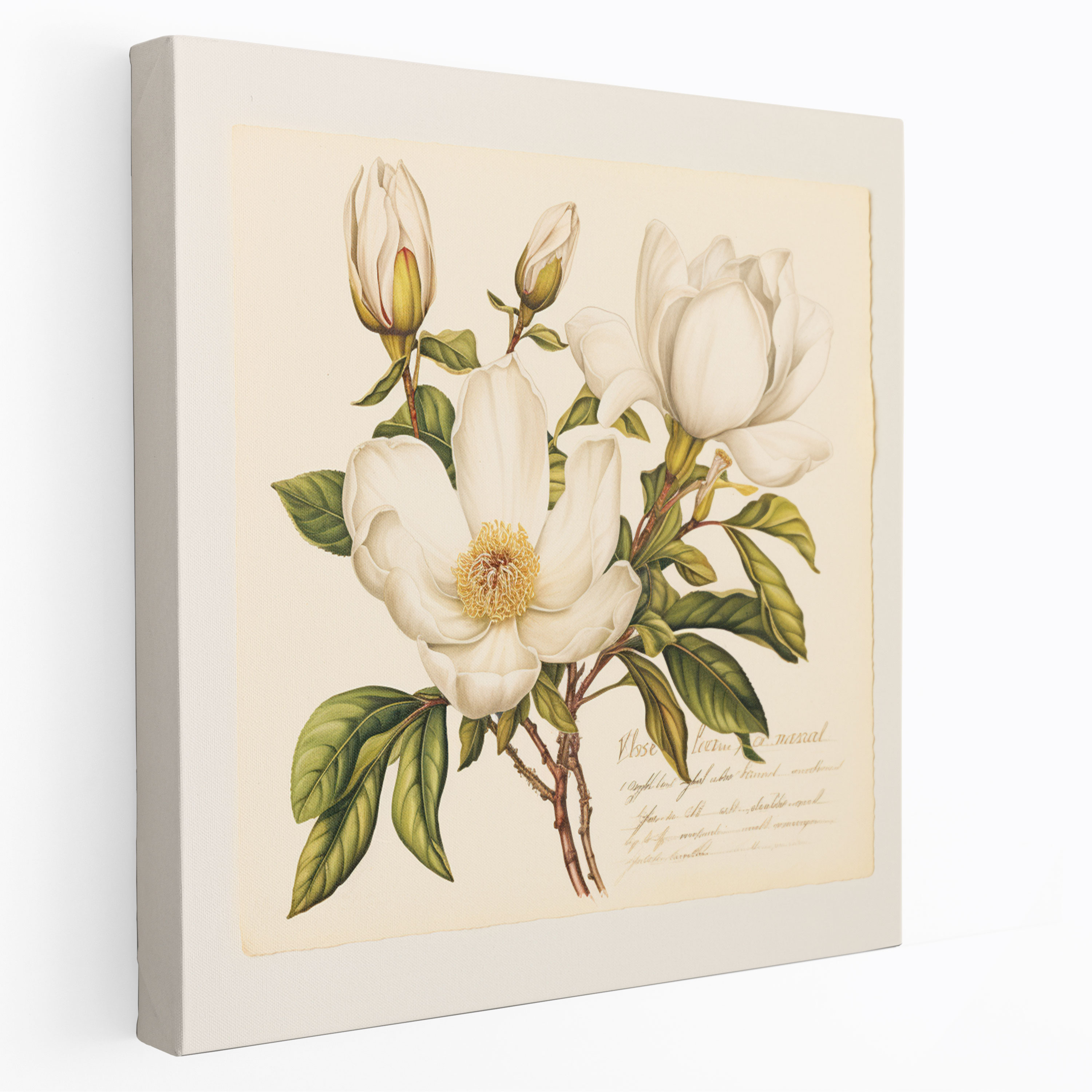Magnolia Postcard Wall Art - Magnolia, Handwritten Script, Canvas, Vintage-Inspired