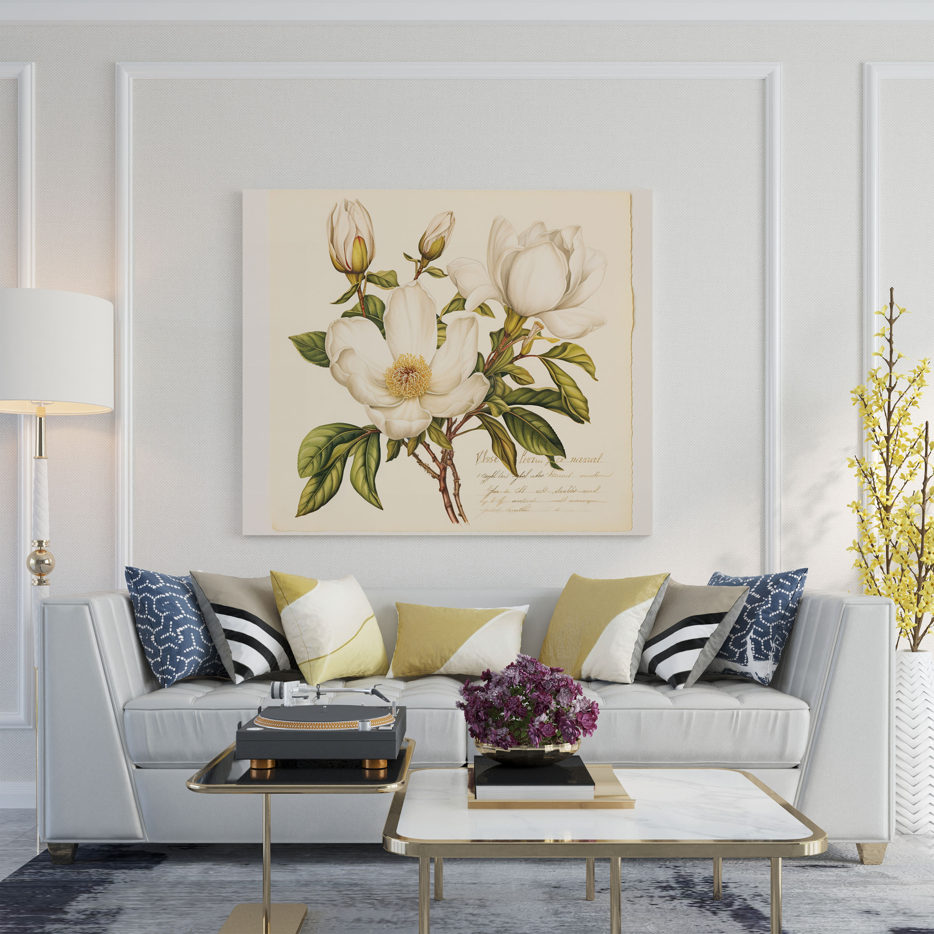 Magnolia Postcard Wall Art - Magnolia, Handwritten Script, Canvas, Vintage-Inspired