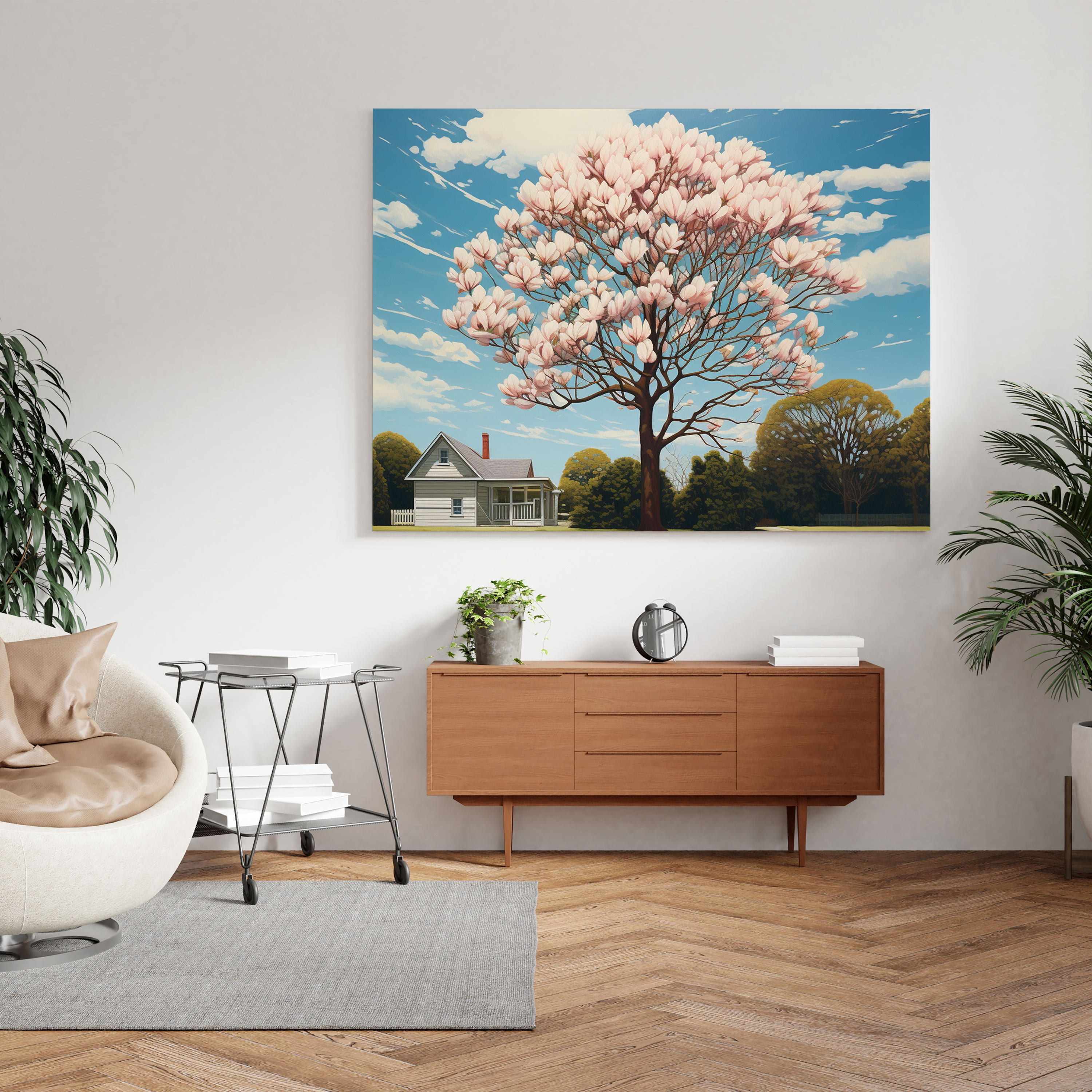 Magnolia Wall Art - Magnolia, Wall Decoration, Clear Blue Sky, Home Decoration