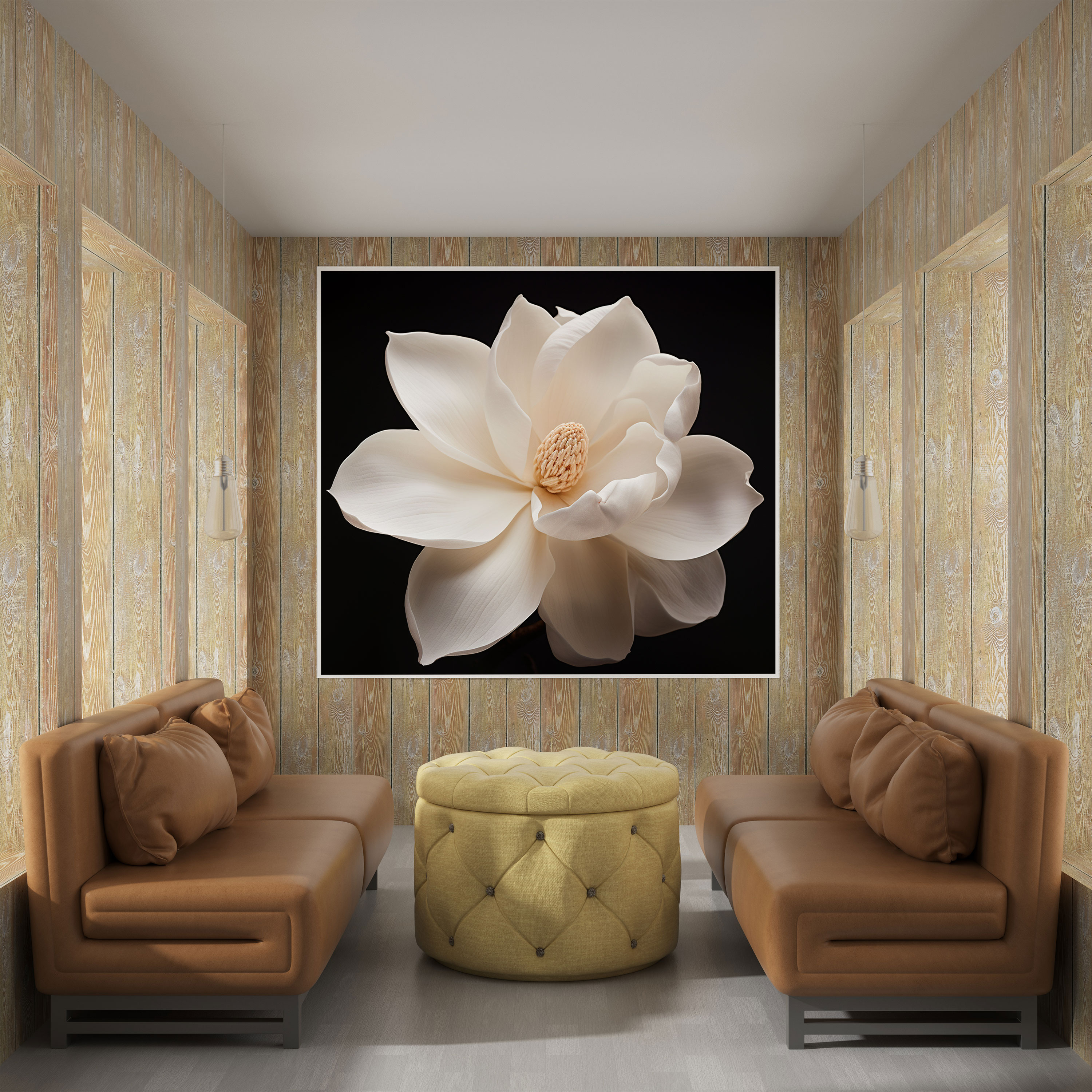 Magnolia Wall Decoration - Magnolia, Canvas, White And Cream, Premium Canvas