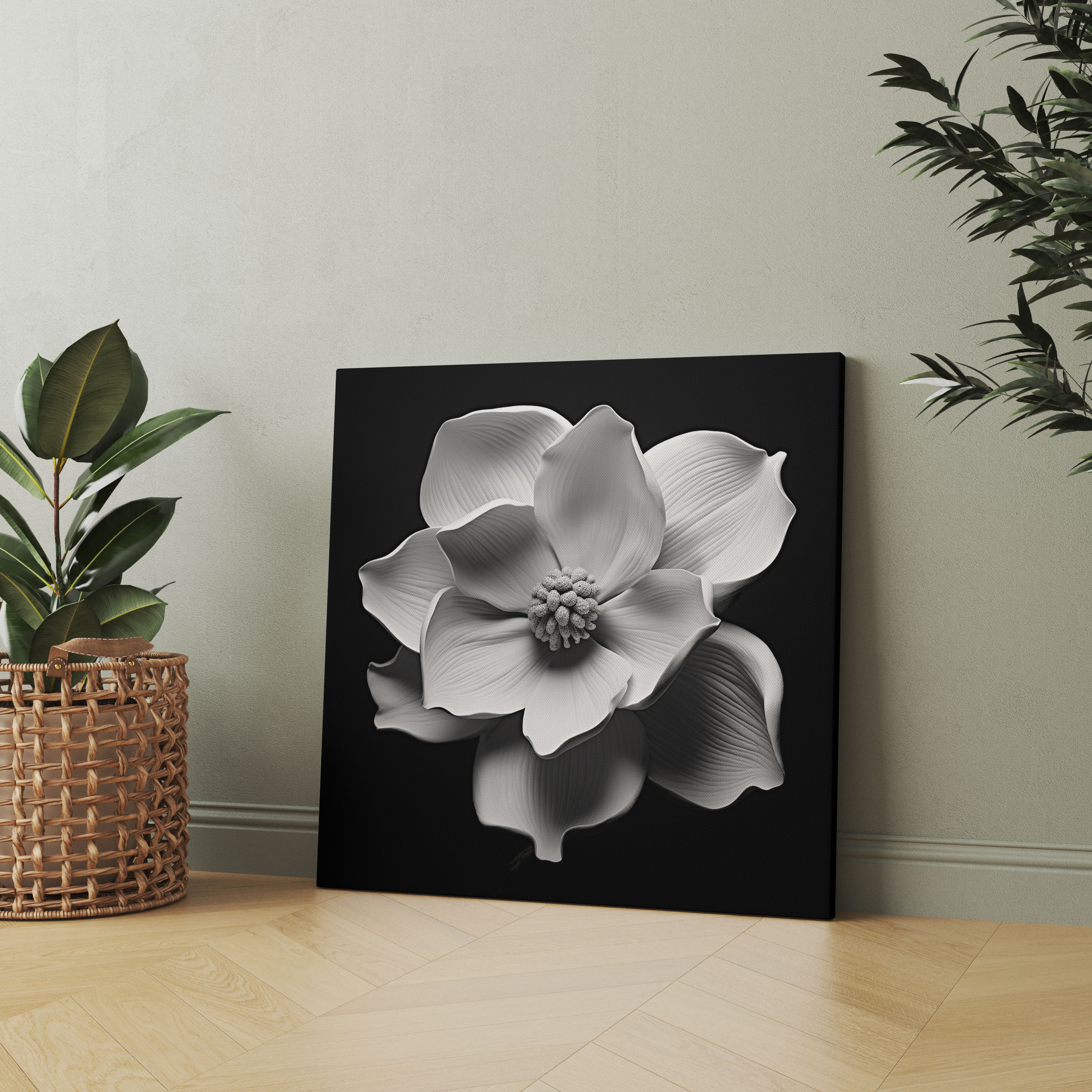 Monochrome Magnolia Wall Art - Magnolia, Wall Decoration, Wall Art, Home Decoration