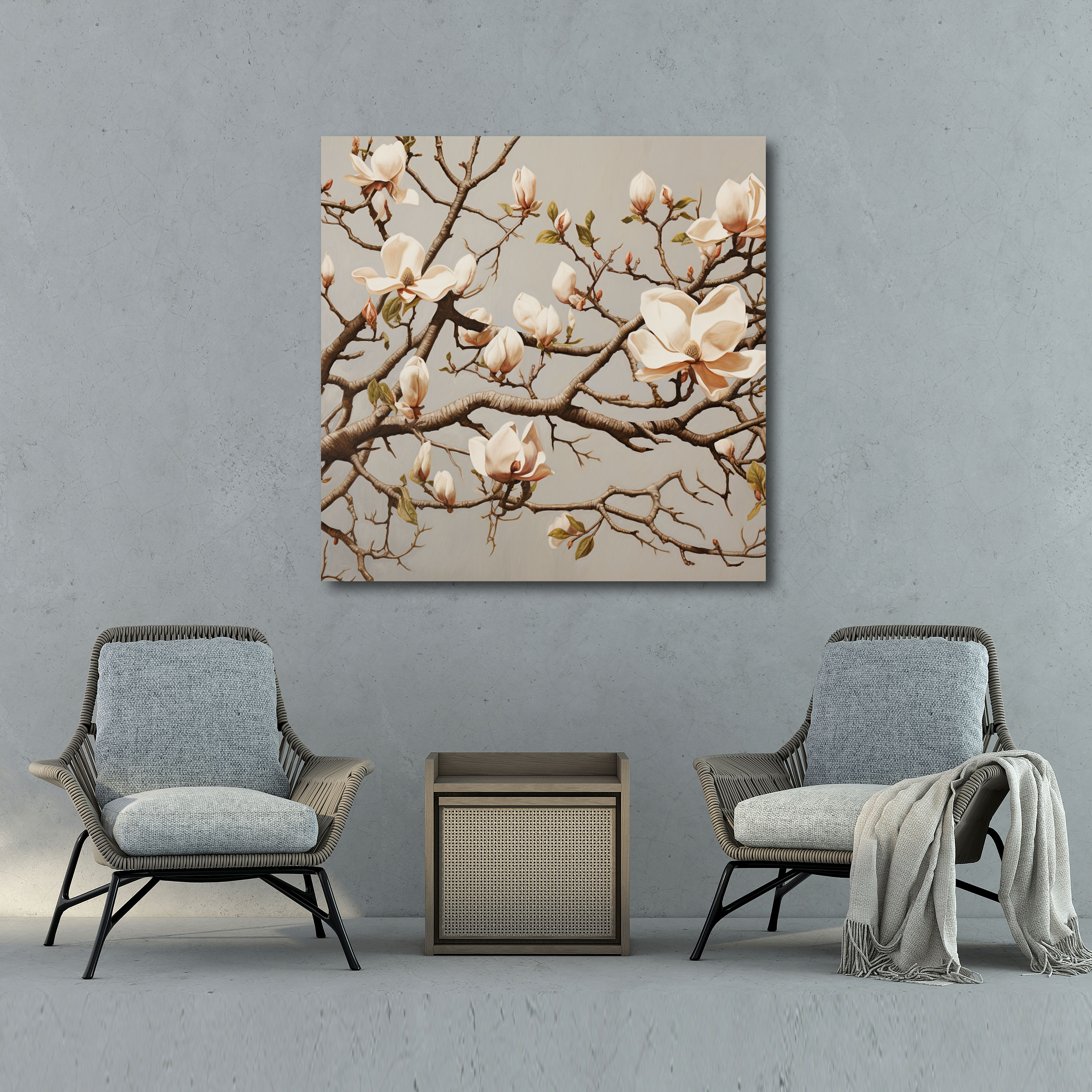 Magnolia Branch Canvas Print - Magnolia, Magnolia, Wall Decoration, Home Decoration