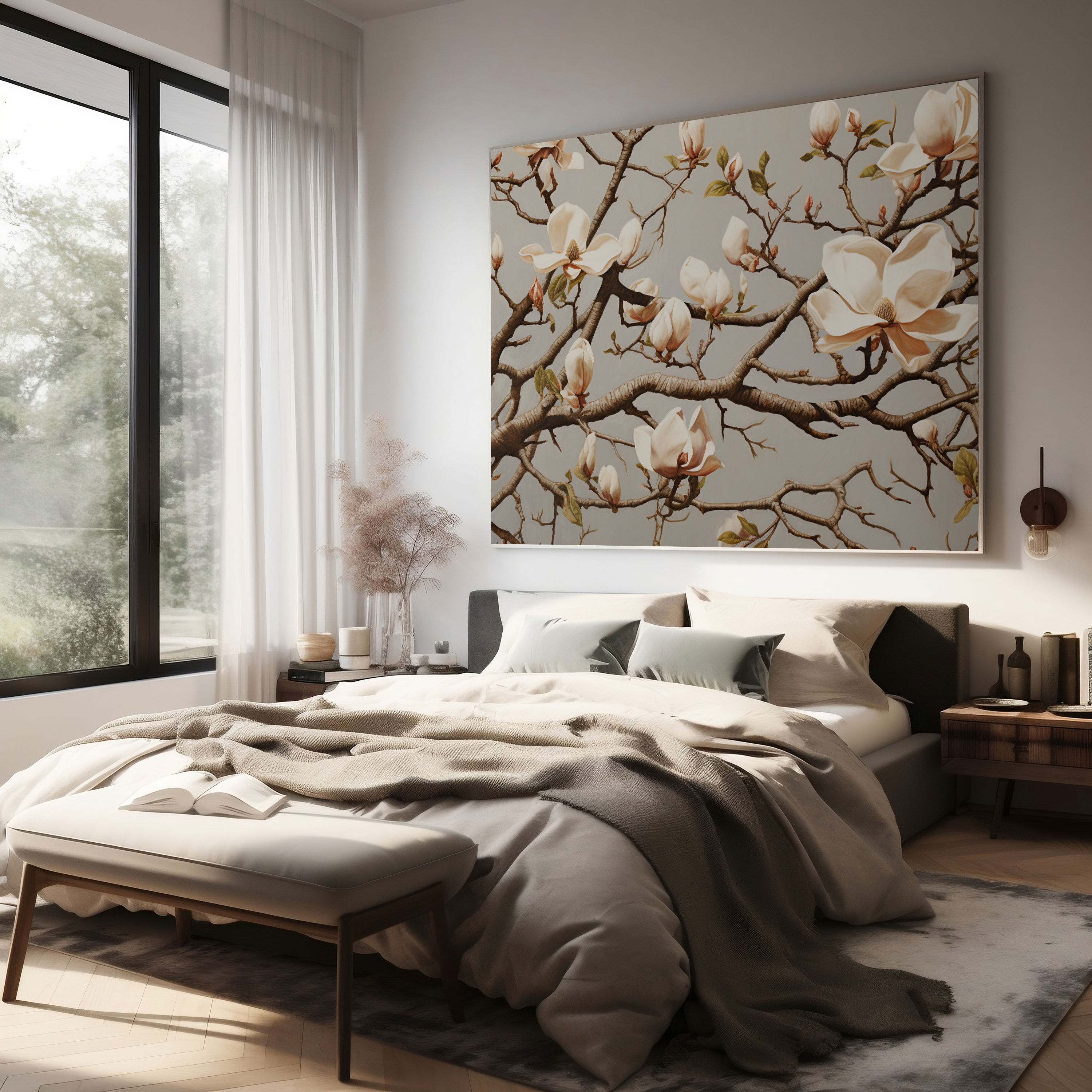 Magnolia Branch Canvas Print - Magnolia, Magnolia, Wall Decoration, Home Decoration