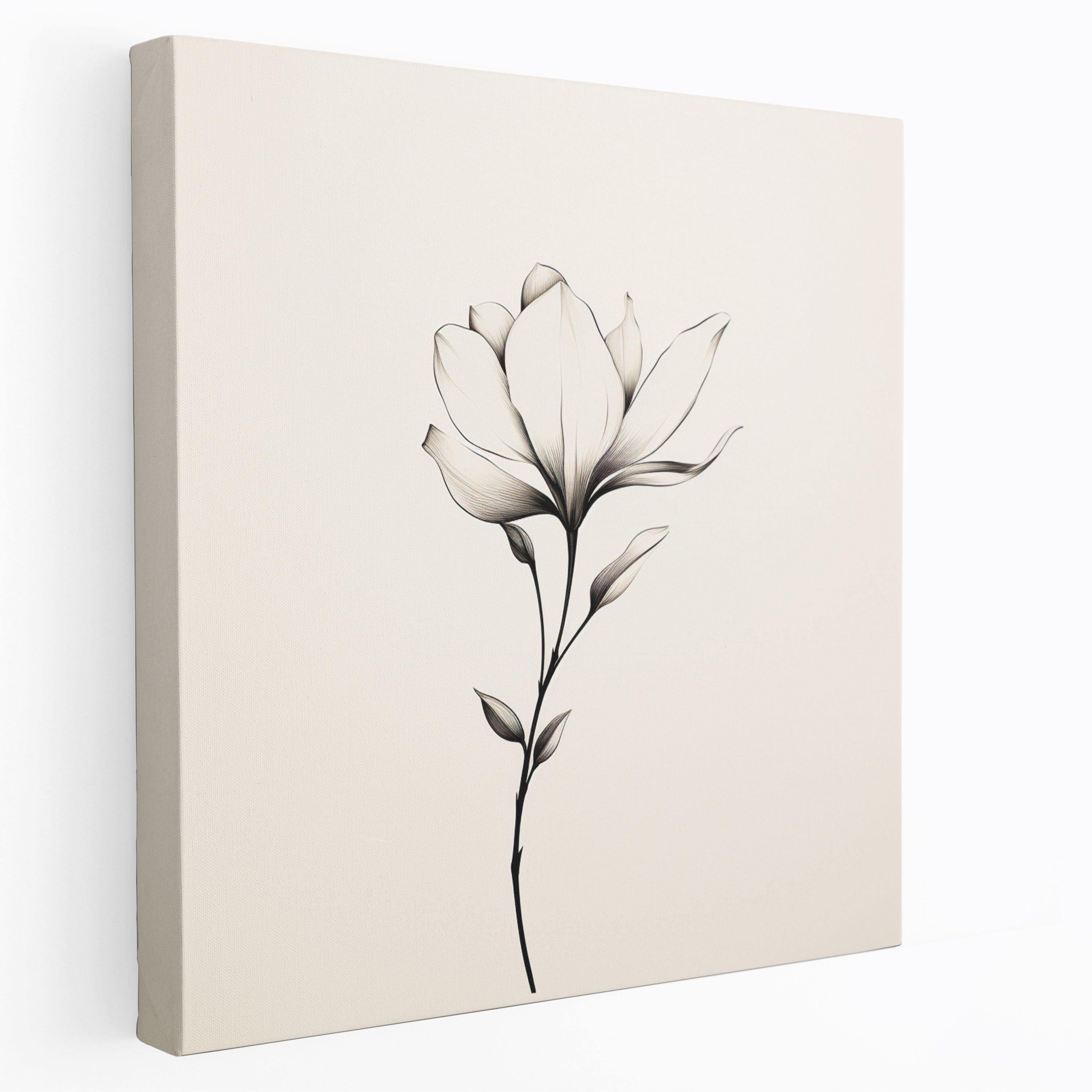 Magnolia Wall Art - Magnolia, Minimalist Line Drawing, Canvas, Magnolia
