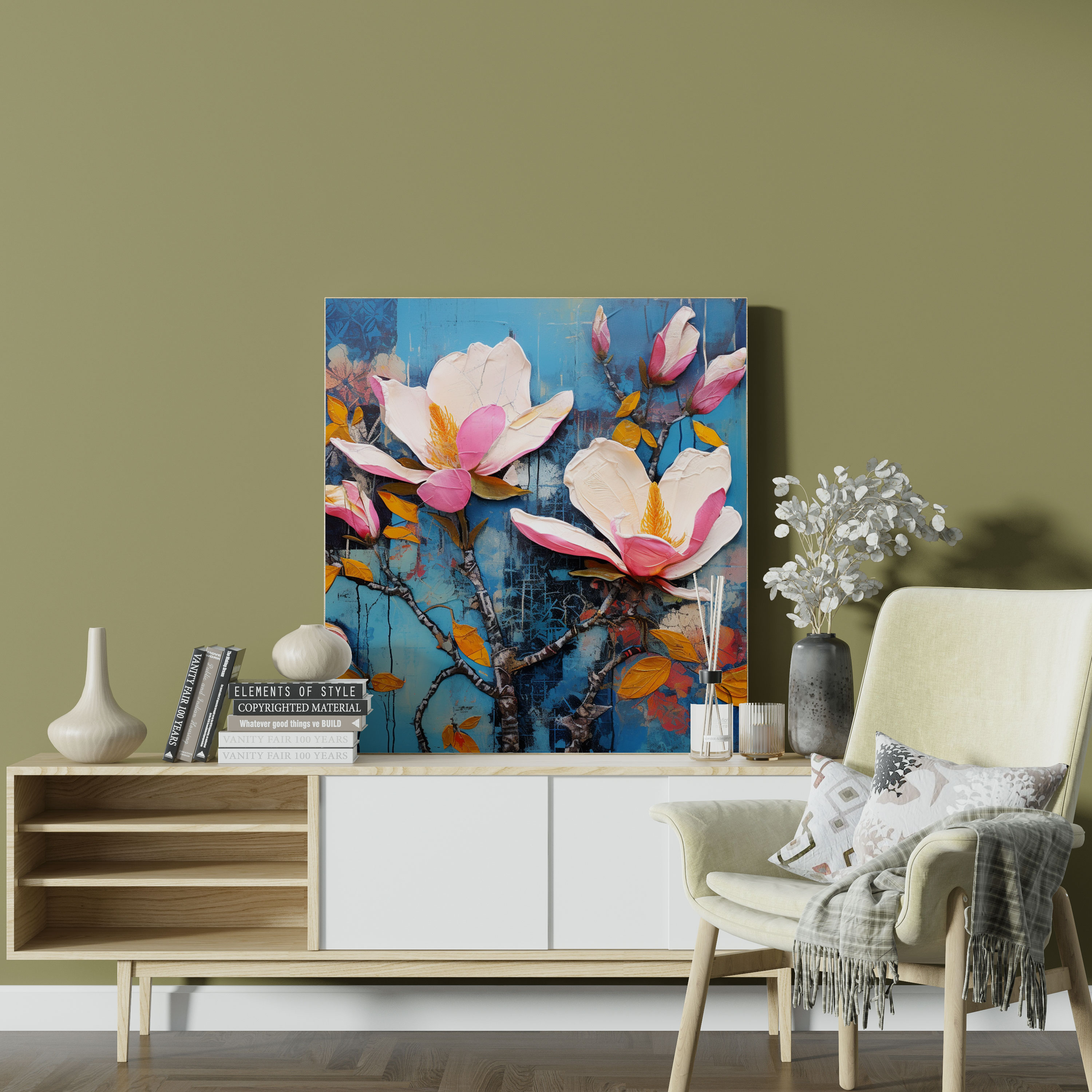 Magnolia Canvas Print - Magnolia, Home Decoration, Wall Decoration, Vibrant Colors