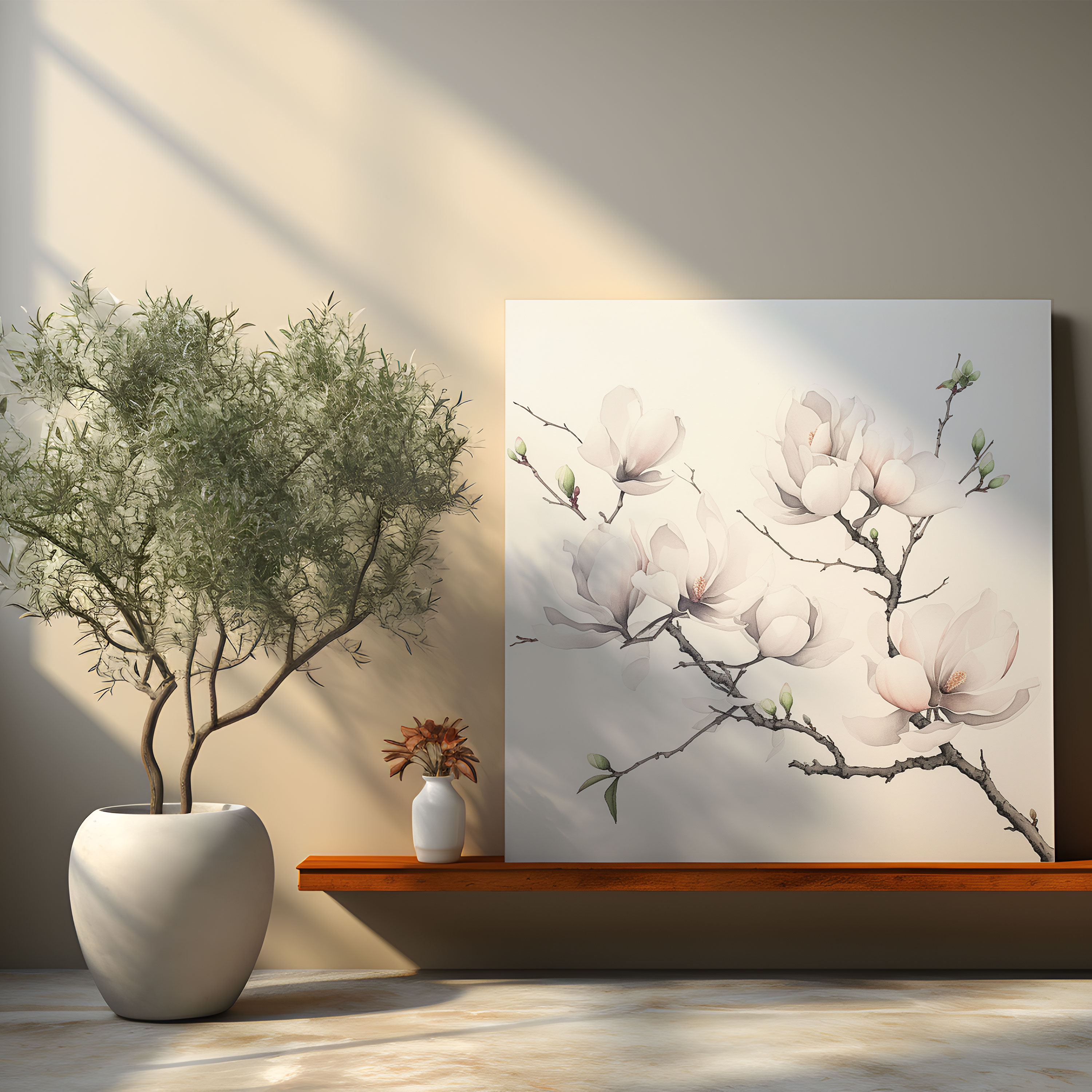 Magnolia Wall Art - Magnolia, Canvas, Traditional Chinese Ink Painting, Magnolia