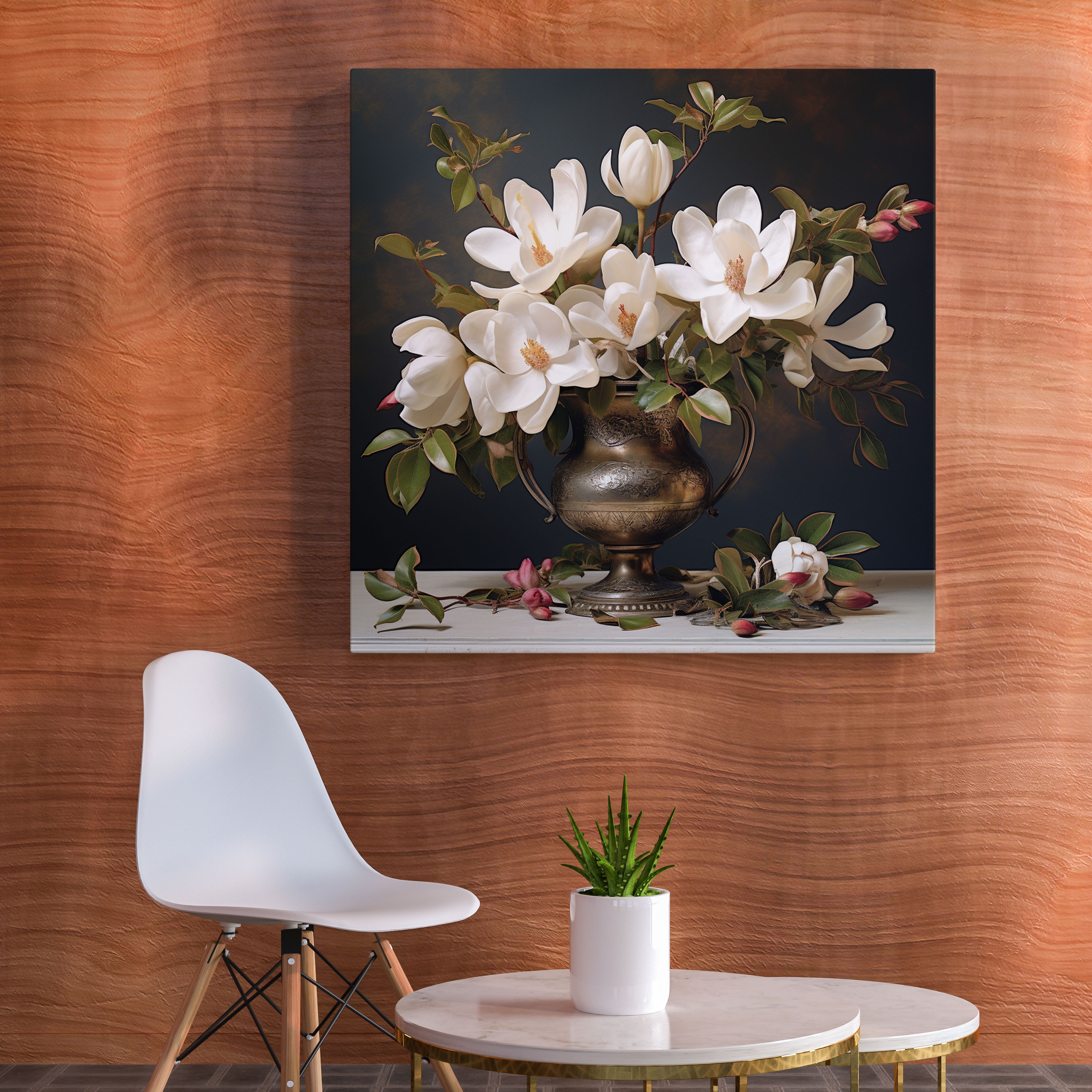 Magnolia Wall Decoration: Vintage-Inspired Painting - Magnolia, Wall Decoration, Wall Art, Home Decoration