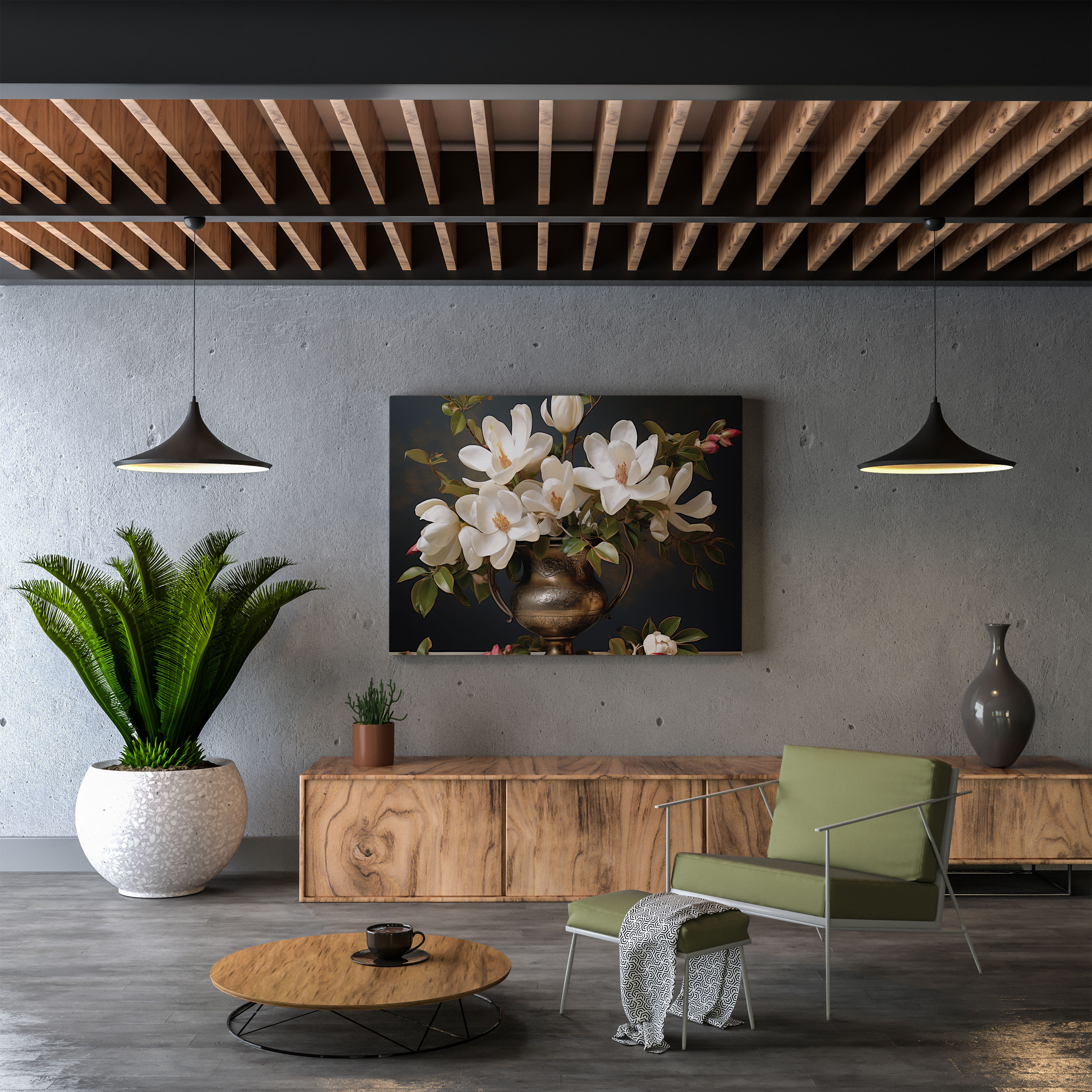Magnolia Wall Decoration: Vintage-Inspired Painting - Magnolia, Wall Decoration, Wall Art, Home Decoration