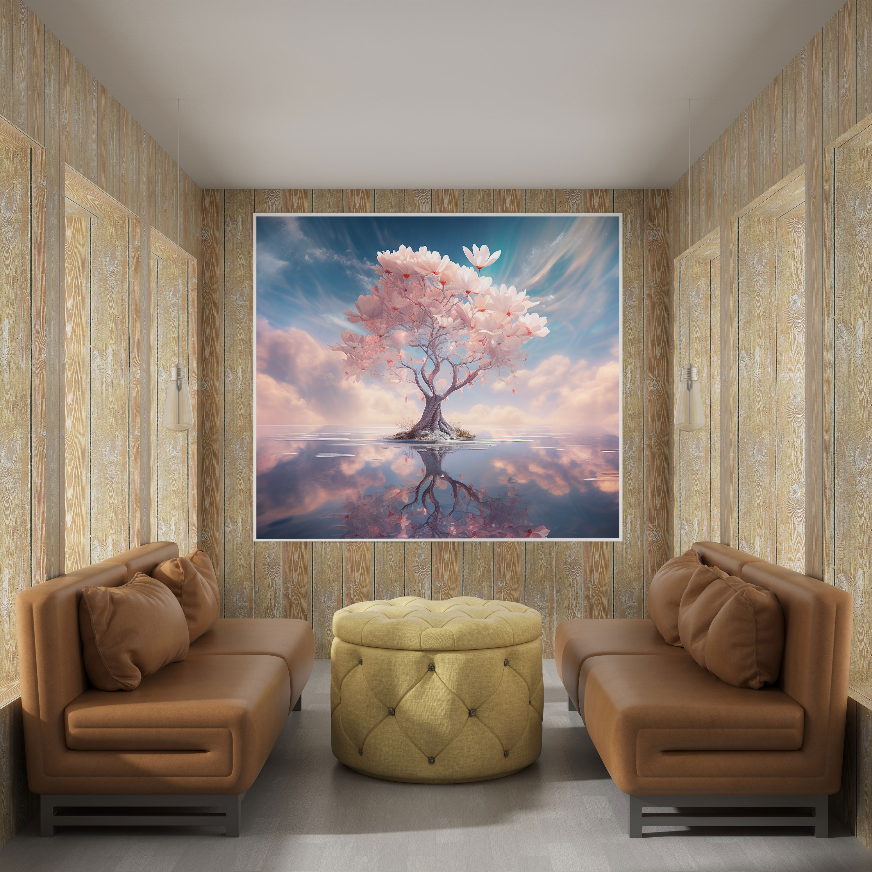 Magnolia Canvas Print: Surreal Artwork - Magnolia, Floating Tree, Surreal Artwork, Canvas Print
