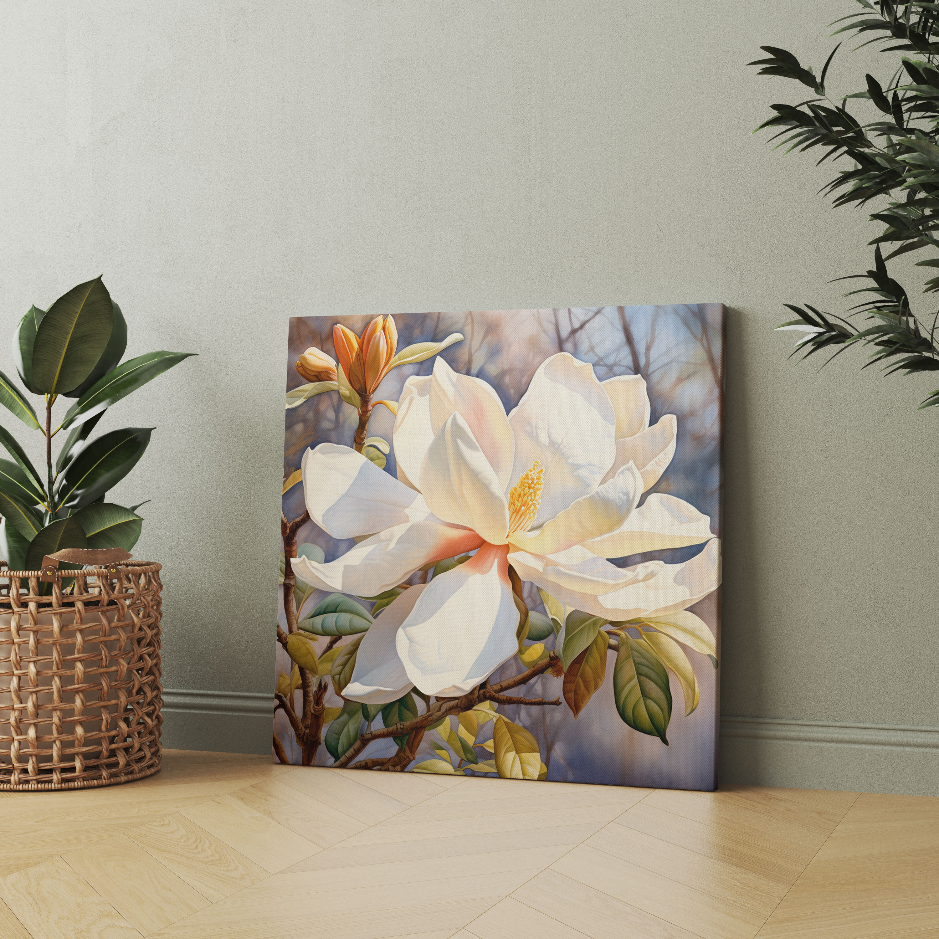 Magnolia Canvas Print - Watercolor Floral Wall Art - Magnolia, Canvas Wall Art, Wall Art, Magnolia