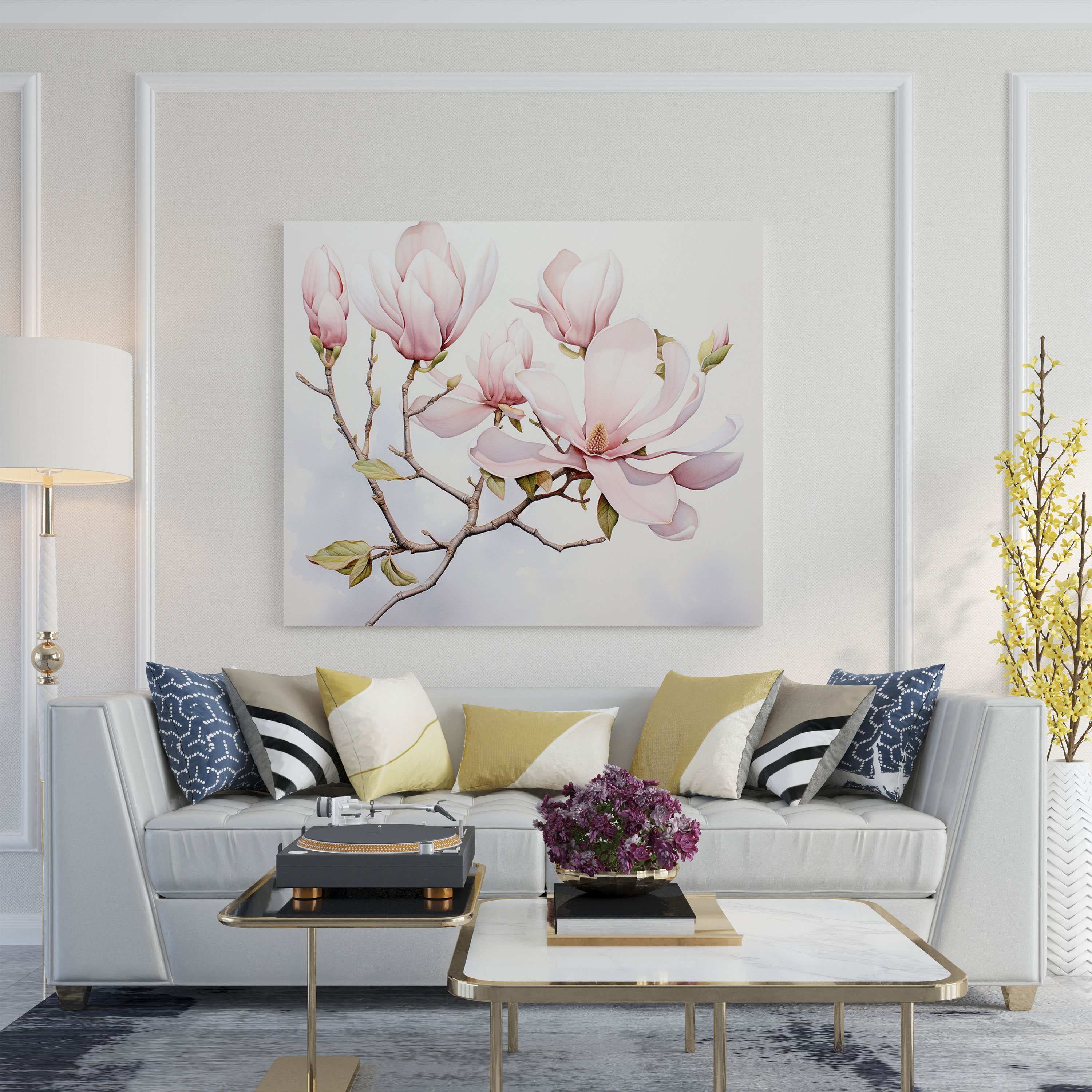 Dreamy Magnolia Canvas Print - Watercolor Wall Art - Magnolia, Watercolor, Home Decoration, Soft Pastel