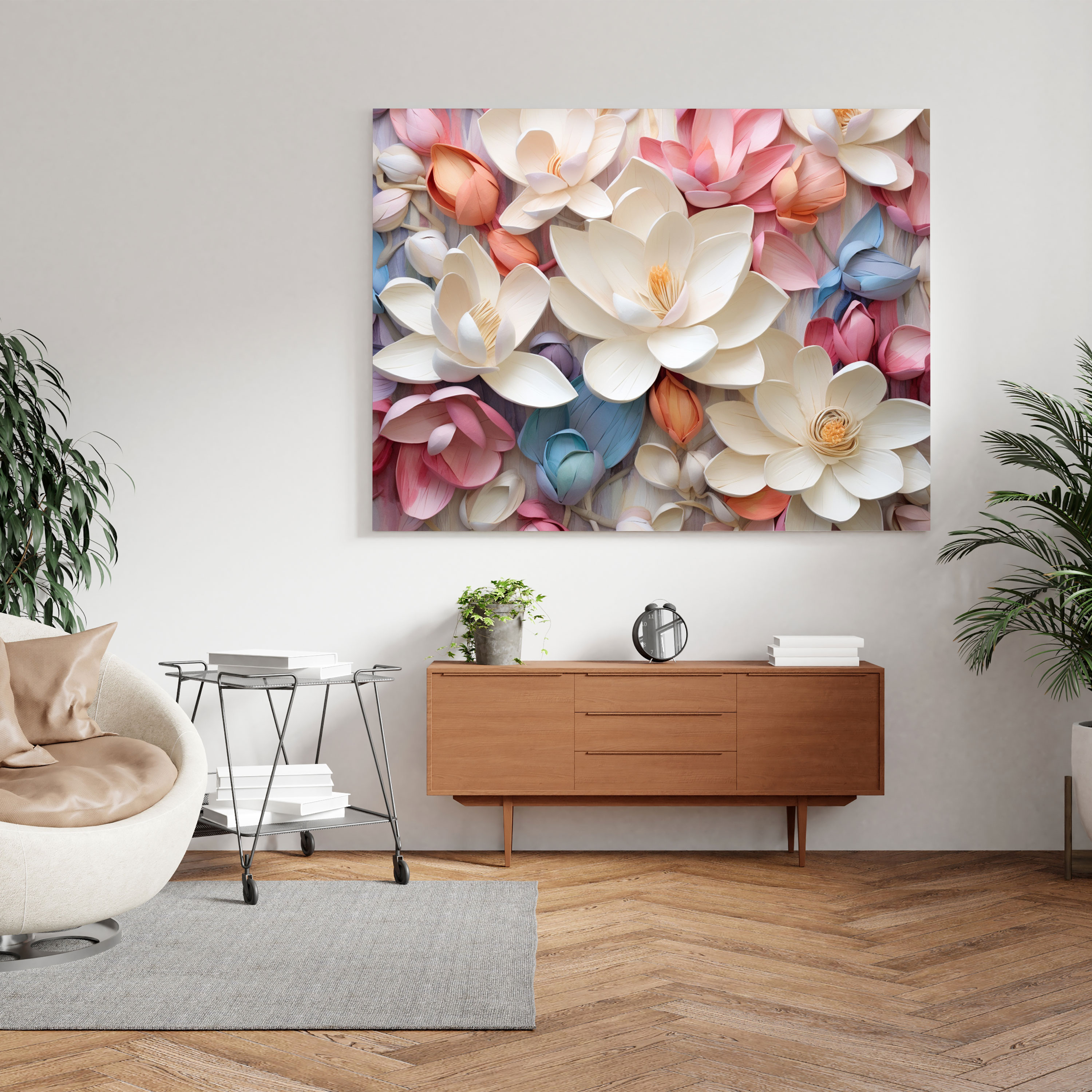 Mixed Media Magnolia Canvas Print - Contemporary Wall Art - Magnolia, Canvas Print, Canvas Wall Art, Mixed Media