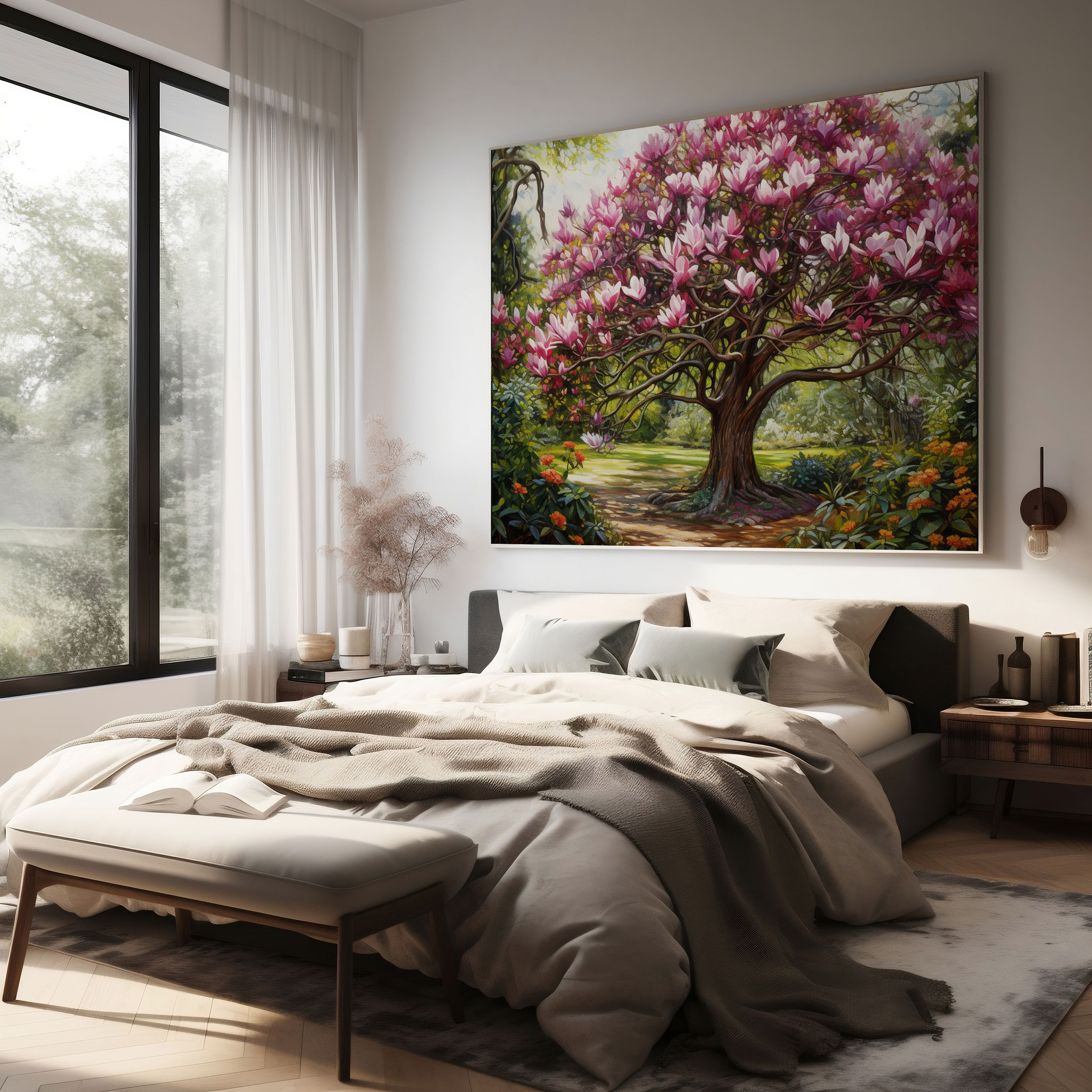 Regal Magnolia Canvas Print - Majestic Wall Art - Magnolia, Home Decoration, Vibrant Flowers, Canvas Wall Art