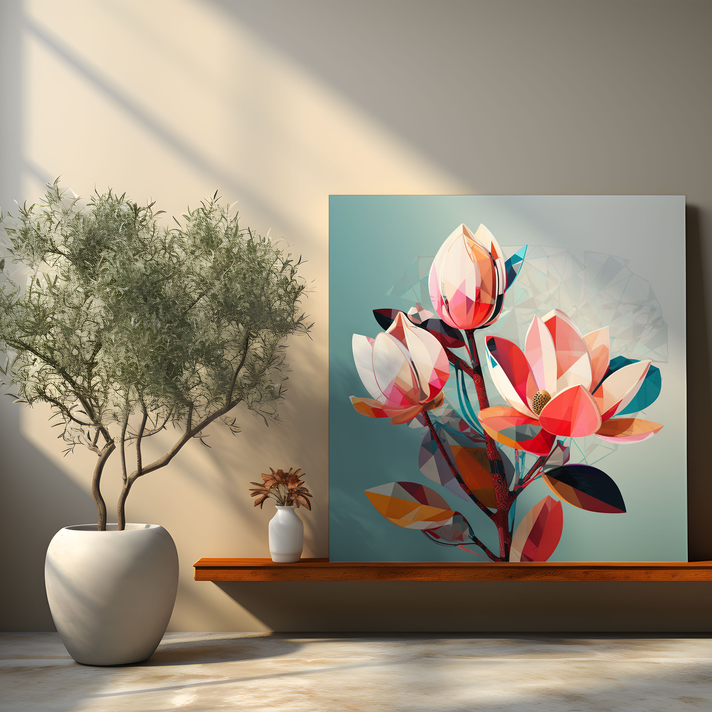 Geometric Magnolia Canvas Print - Contemporary Wall Art - Magnolia, Wall Art, Magnolia, Contemporary