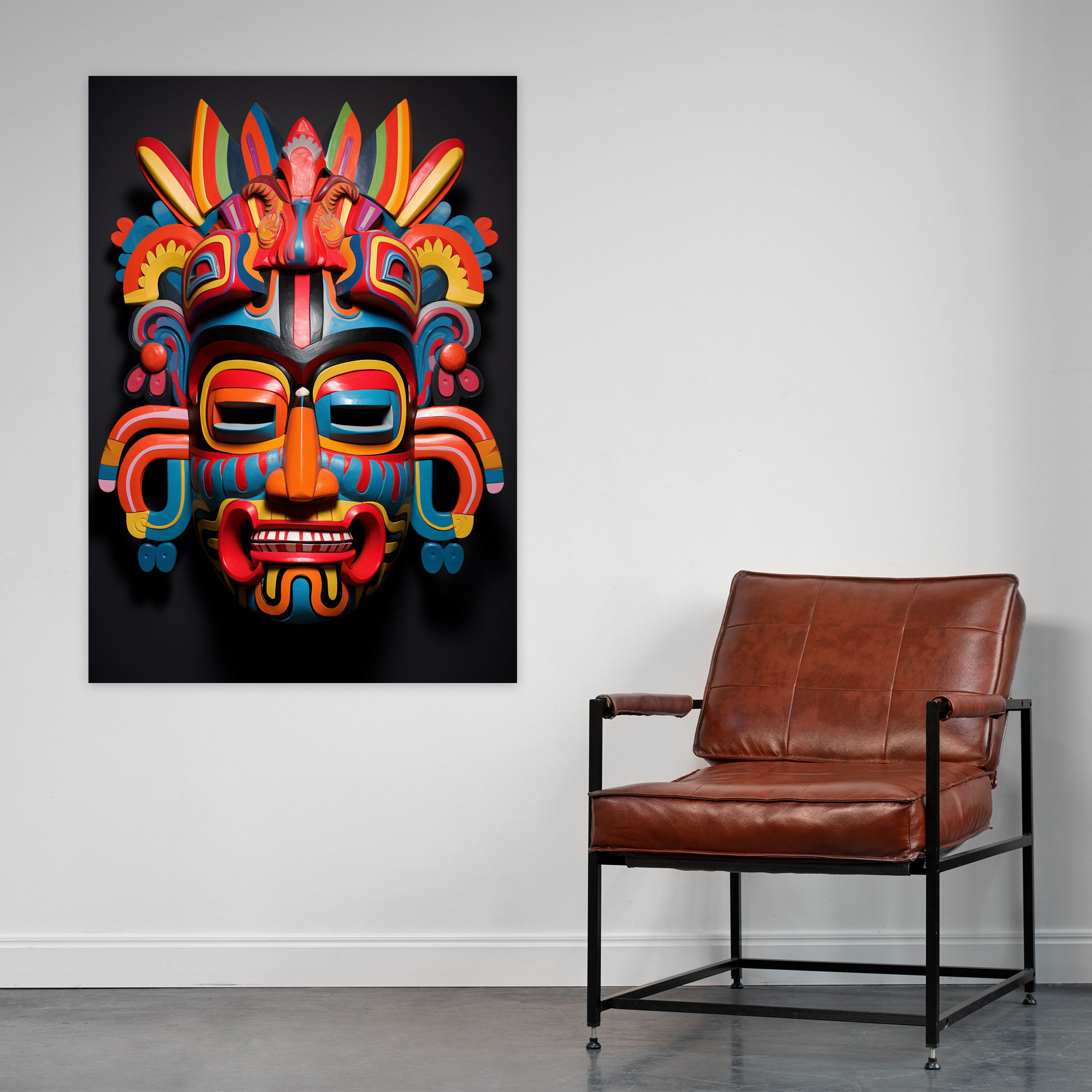 Inca Ceremonial Masks Wall Art - Mayan, Ceremonial Masks, Intricate Designs, Wall Art