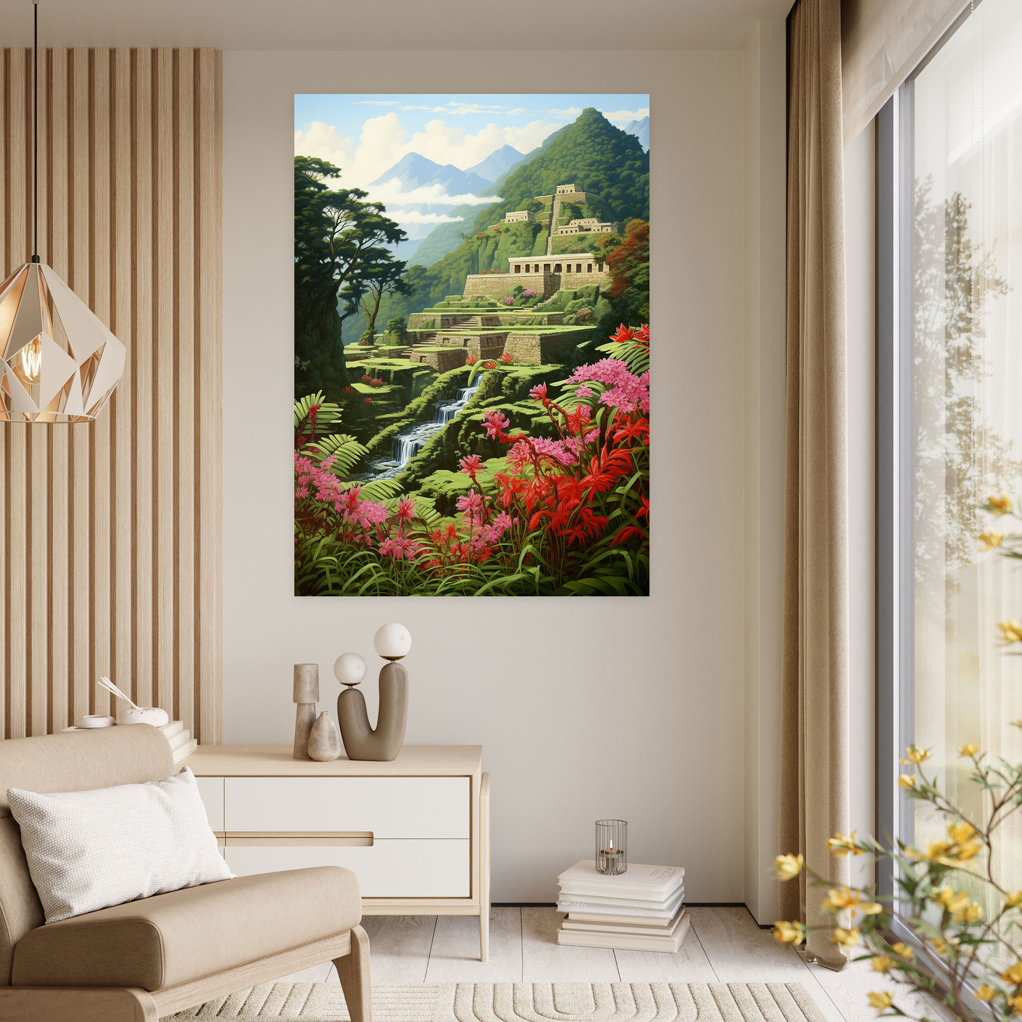 Inca Civilization Wall Art - Serene Inca Garden Canvas Print - Mayan, Wall Decoration, Canvas, Inca Civilization