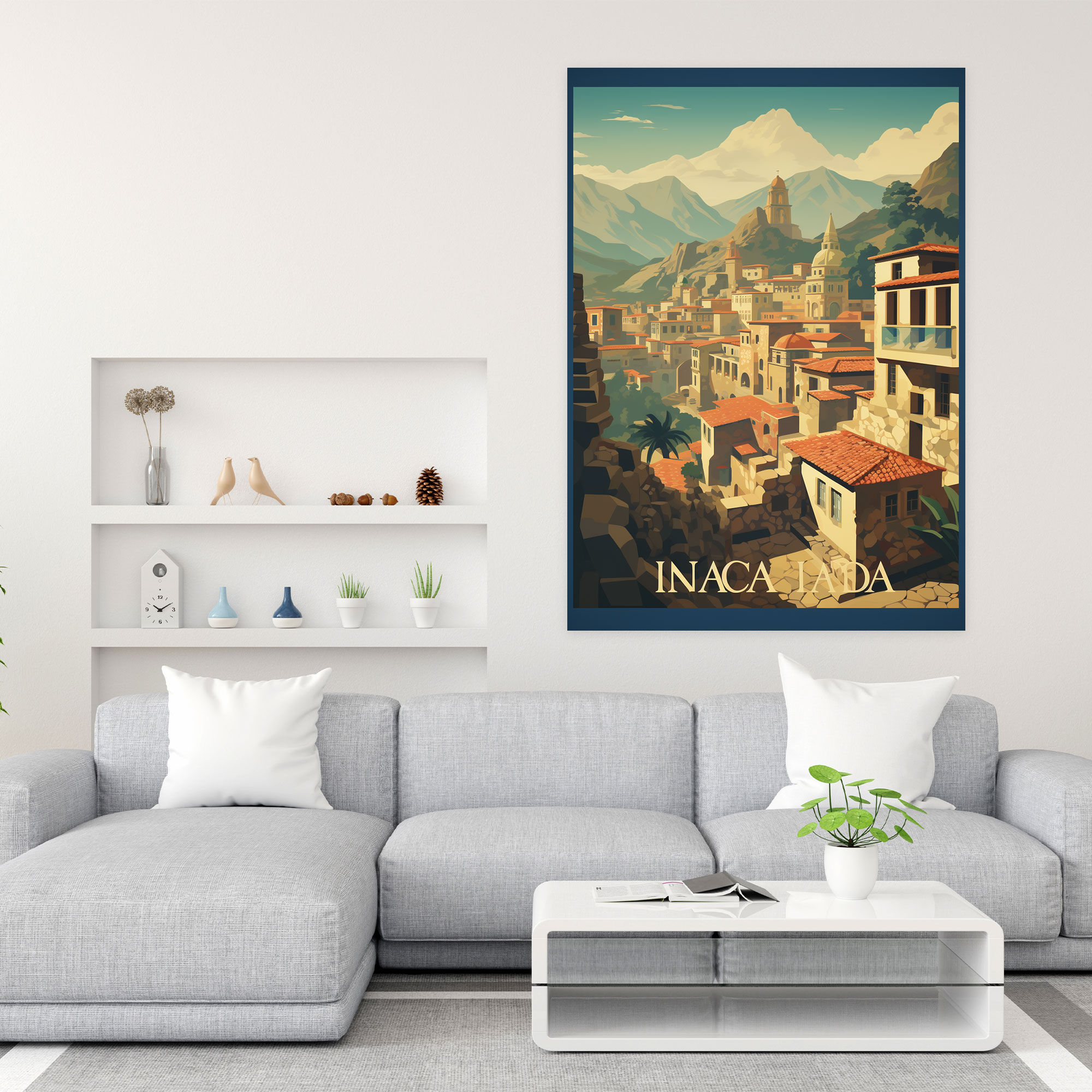 İnka Medeniyeti Duvar Süsü - Maya Ev Dekorasyonu Retro Poster Kanvas Tablo Yazdırma