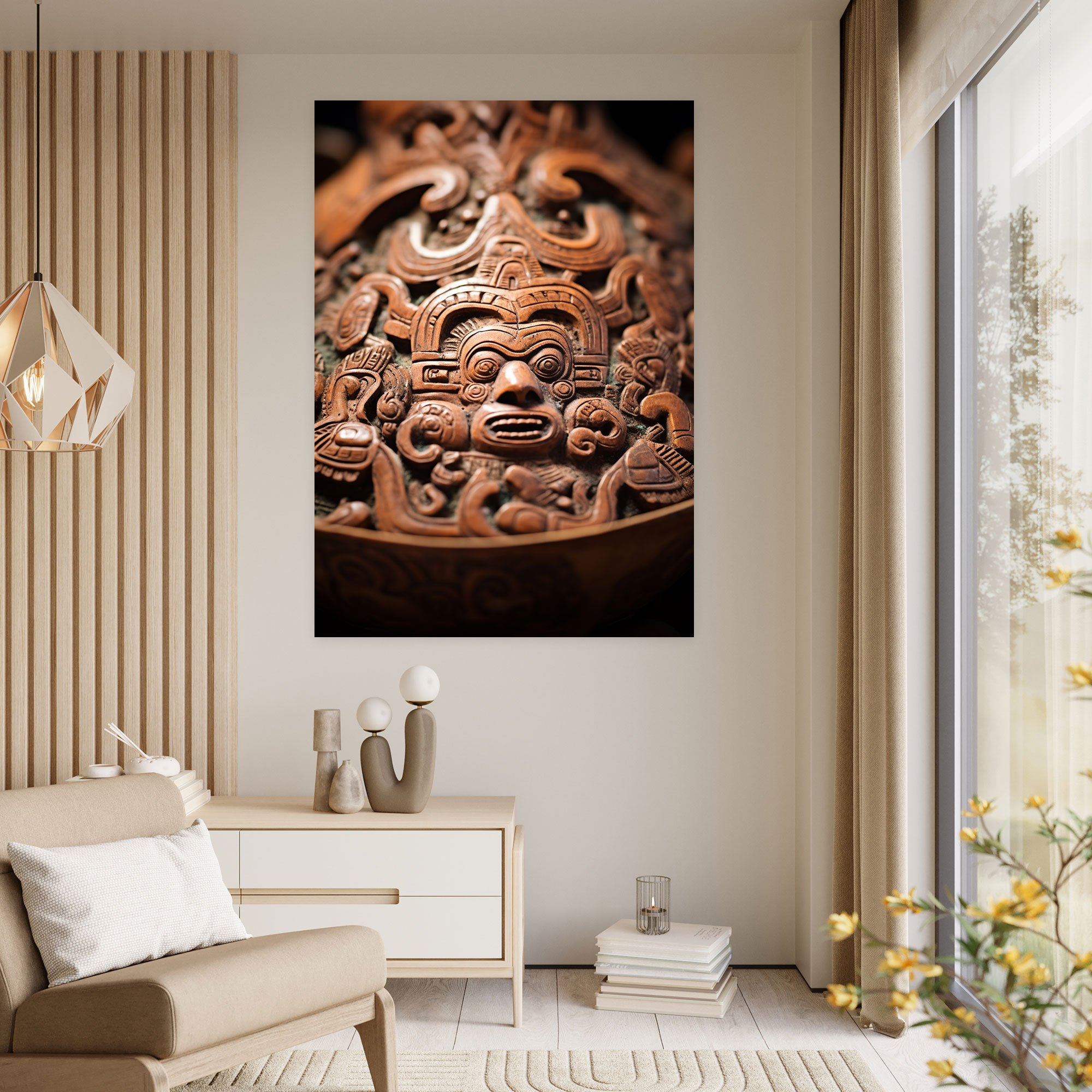 İnka Uygarlığı Seramik Sanat Kanvas Tablo - Mayan Fotoğrafçılık Duvar Sanatı Duvar Dekorasyonu
