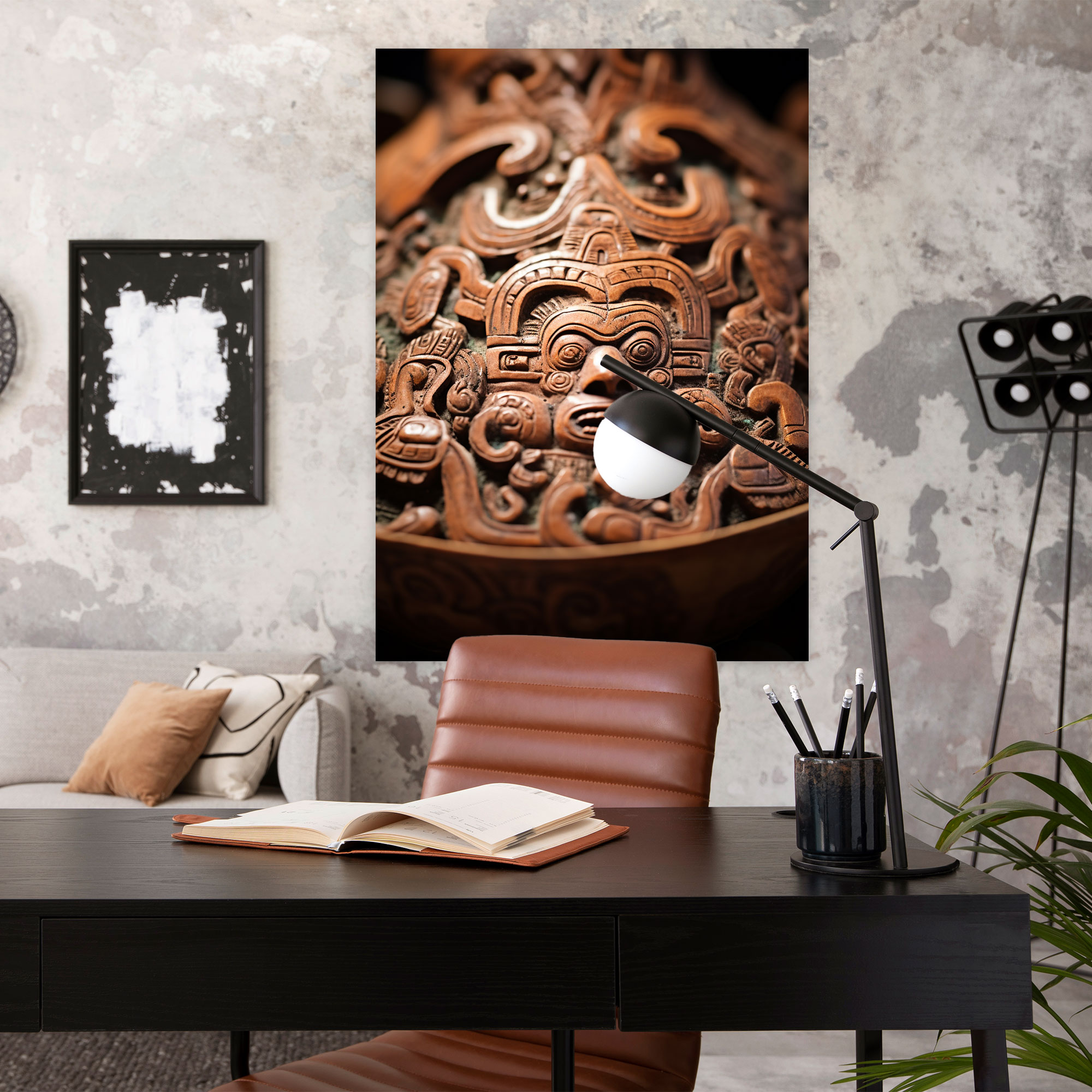 İnka Uygarlığı Seramik Sanat Kanvas Tablo - Mayan Fotoğrafçılık Duvar Sanatı Duvar Dekorasyonu
