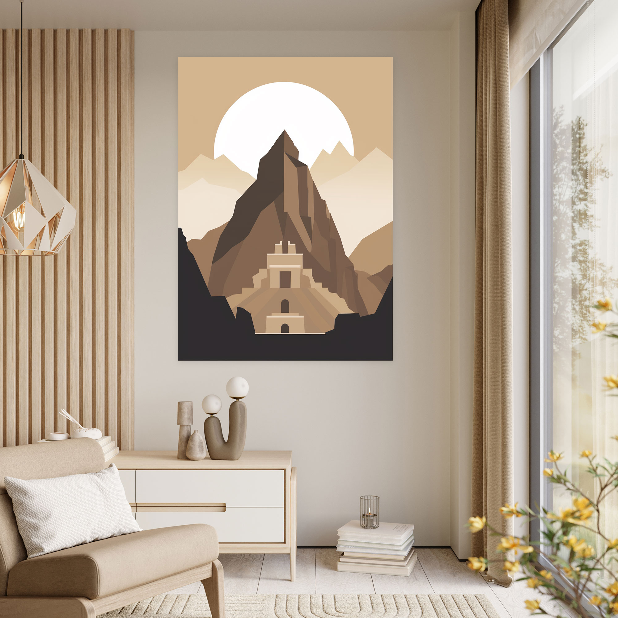 Inca Civilization Wall Art - Minimalist Illustration - Mayan, Home Decoration, Inca Civilization, Canvas Print