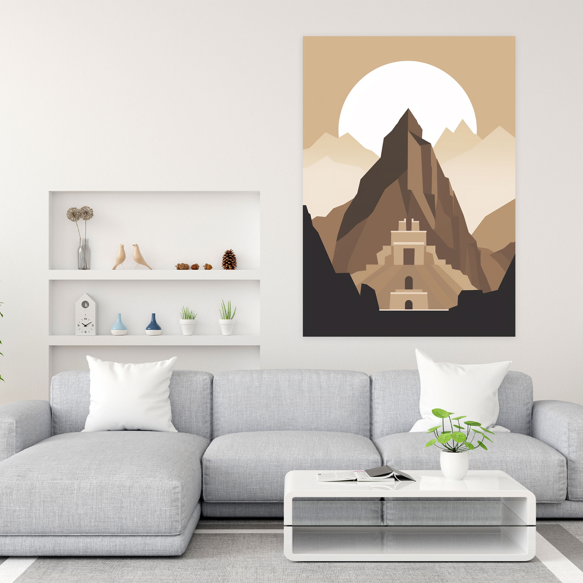 Inca Civilization Wall Art - Minimalist Illustration - Mayan, Home Decoration, Inca Civilization, Canvas Print